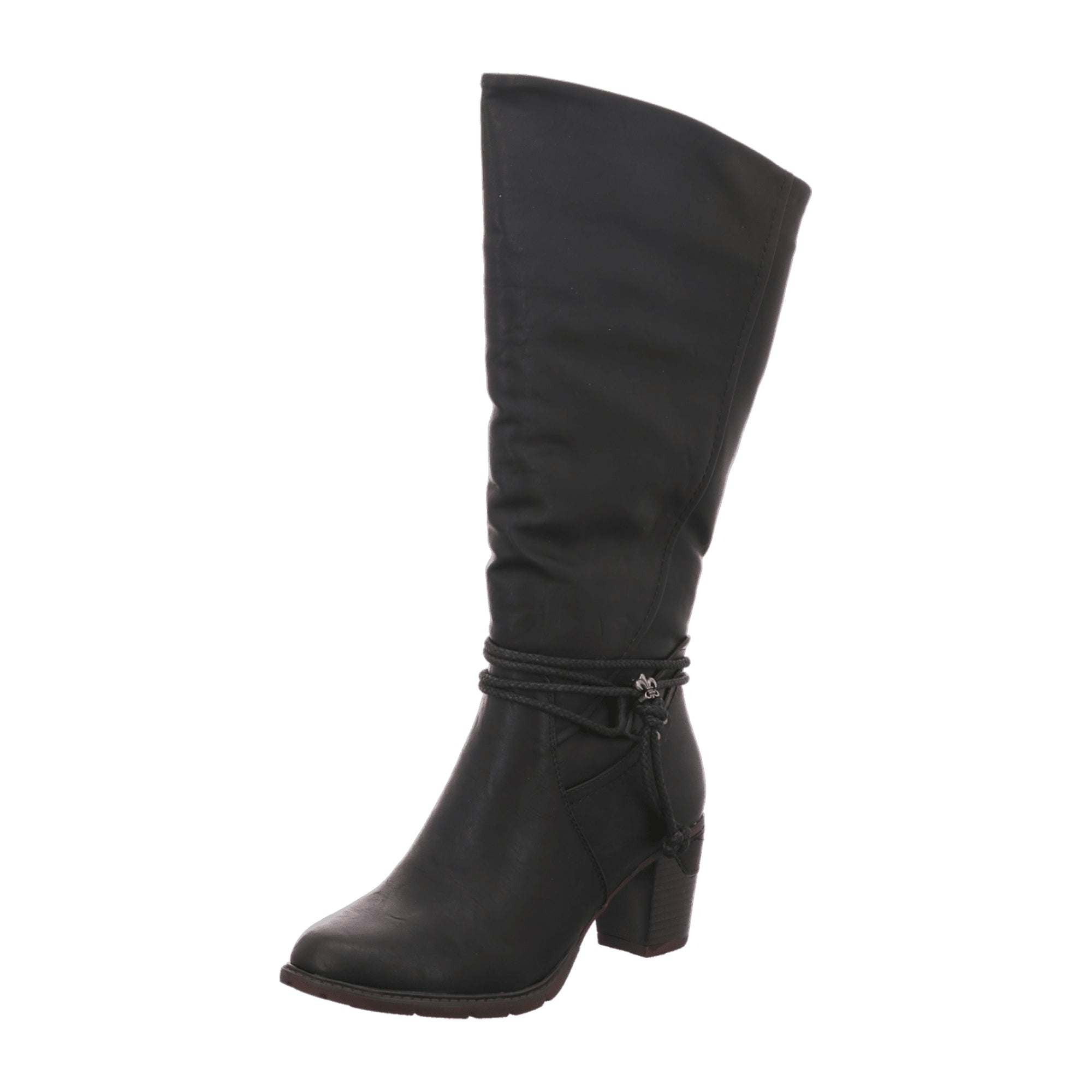 Rieker Women's Long Shaft Boots with Warm Lining in Black for Fall and Winter