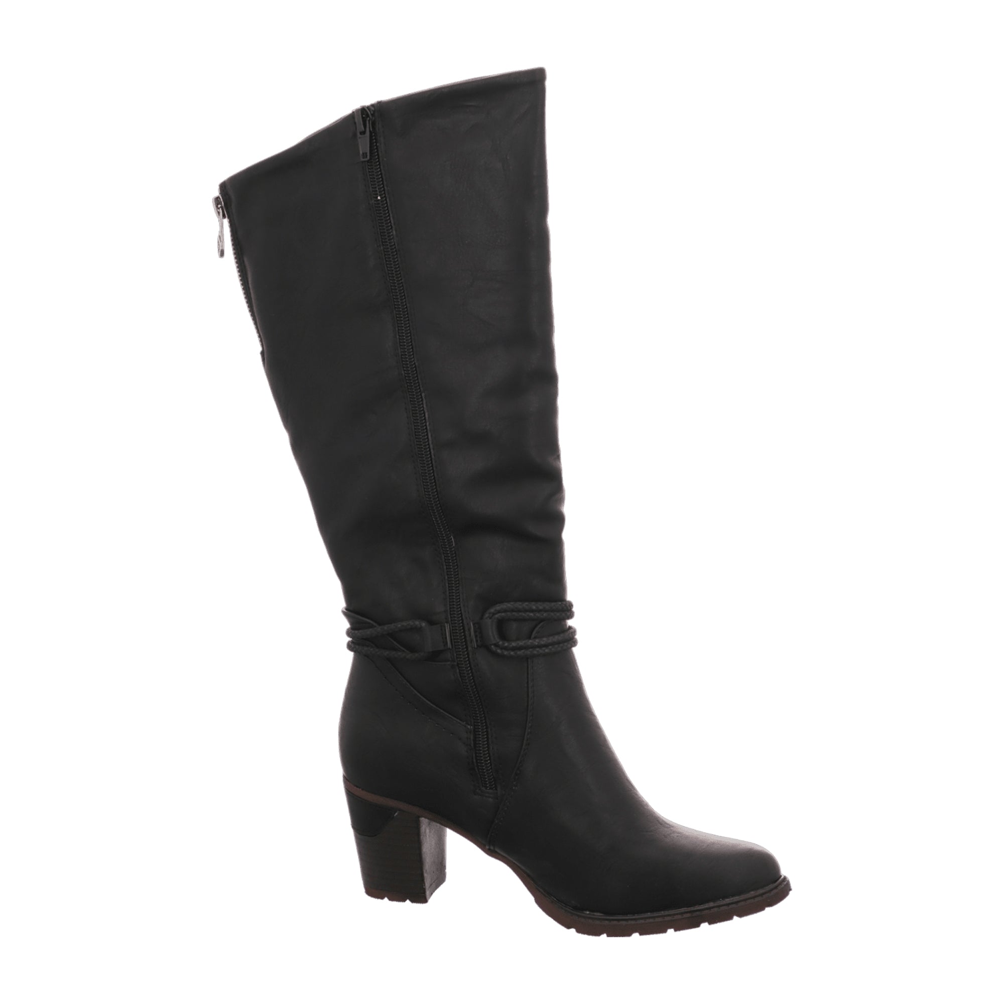 Rieker Women's Long Shaft Boots with Warm Lining in Black for Fall and Winter