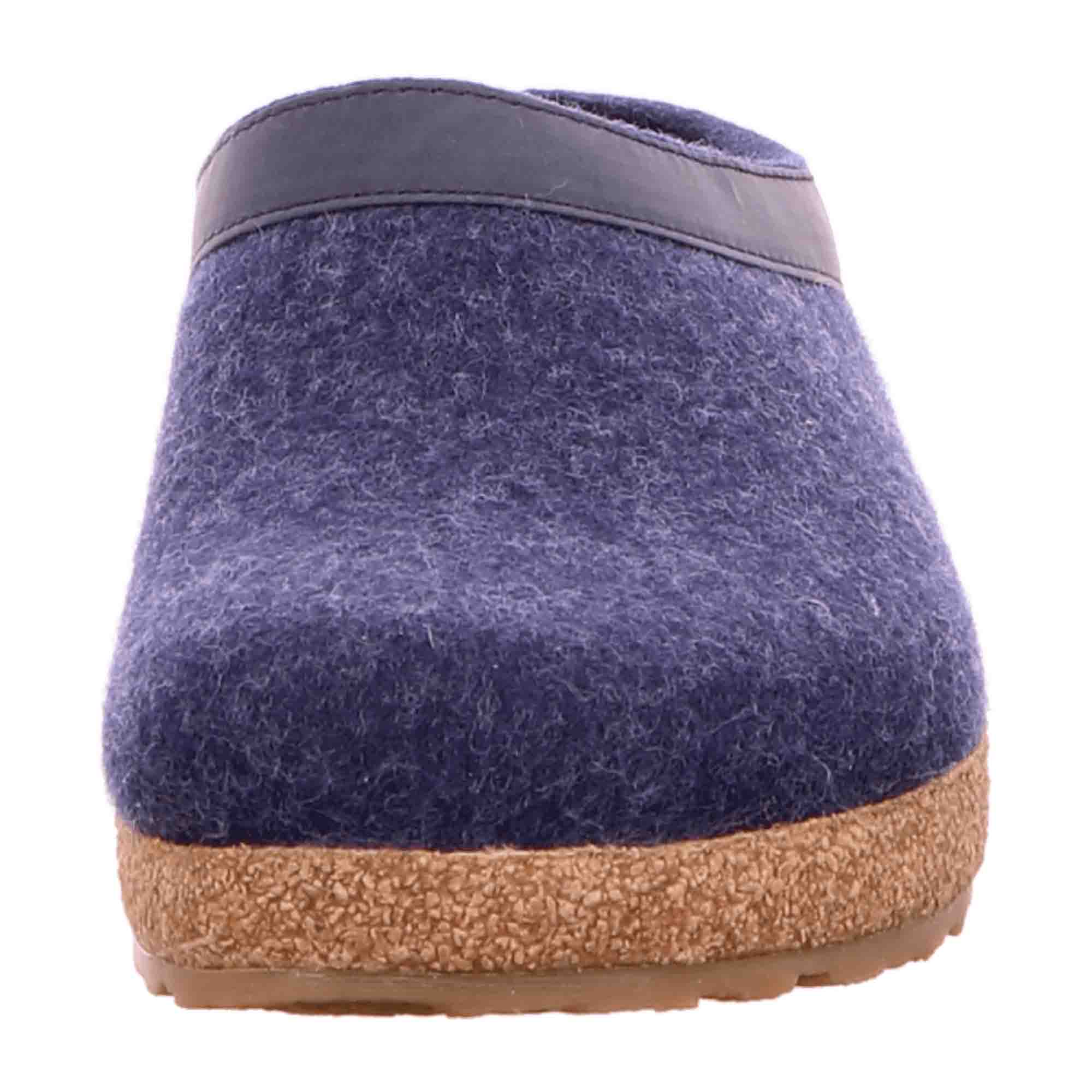 Haflinger Grizzly Women's Comfort Slippers in Blue - Eco-Friendly Wool Felt