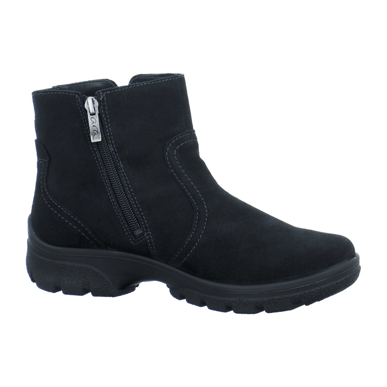 ARA 61 SAAS-FEE Women's Nubuck Leather Boots with Zipper and Gore-tex Lining in Black