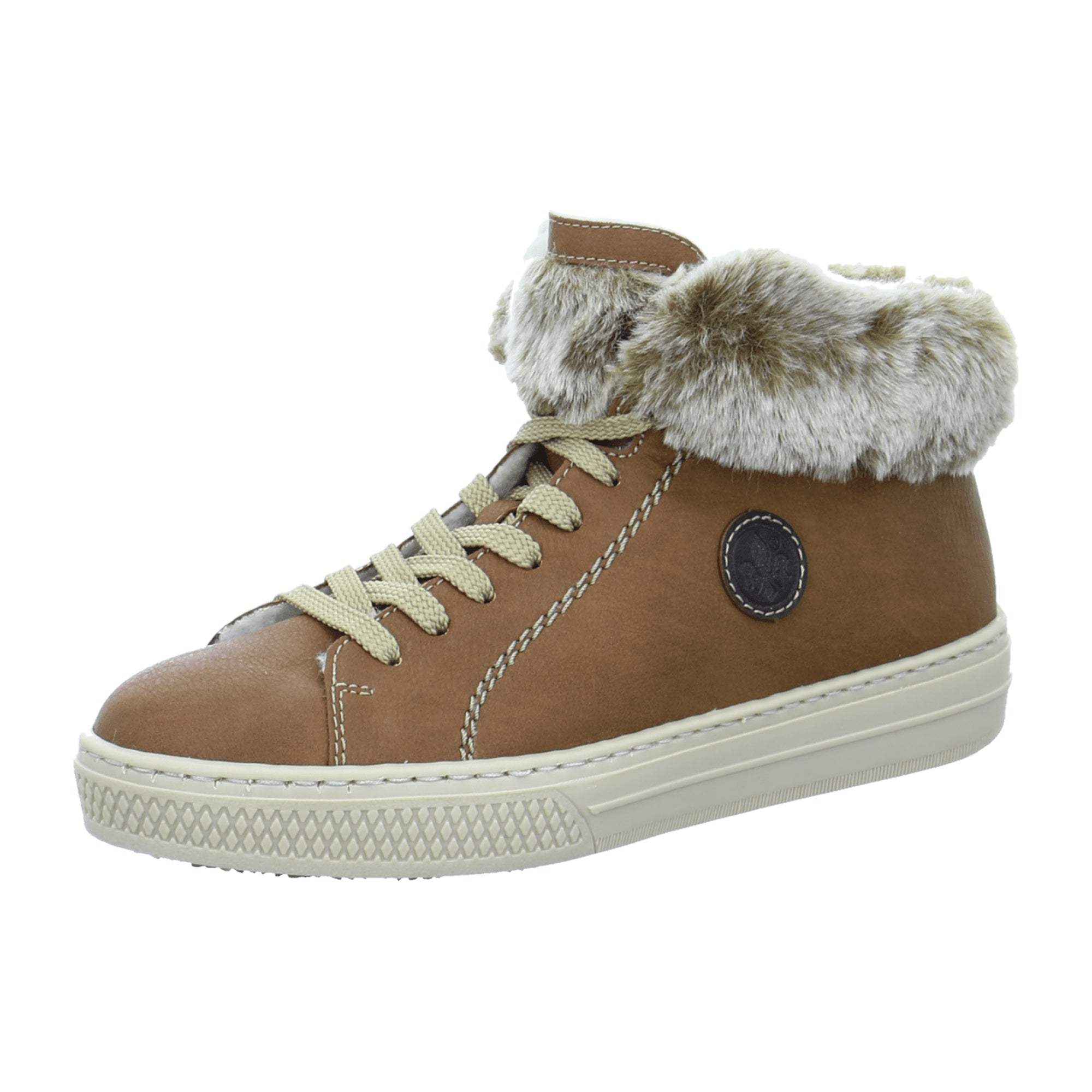 Rieker HASTINGS RABBIT AMBOR Womens Brown Flat Round Toe Lace-Up Shoes