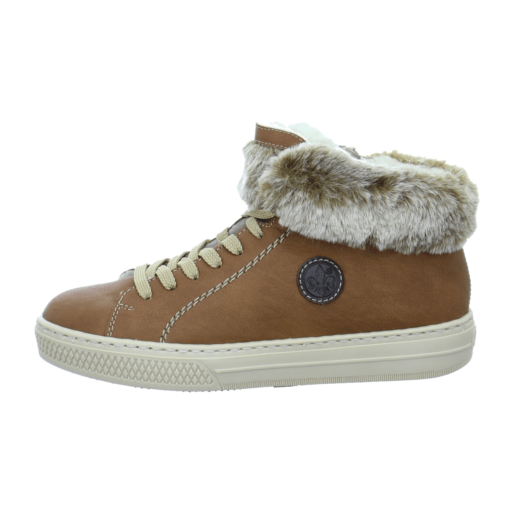 Rieker HASTINGS RABBIT AMBOR Womens Brown Flat Round Toe Lace-Up Shoes