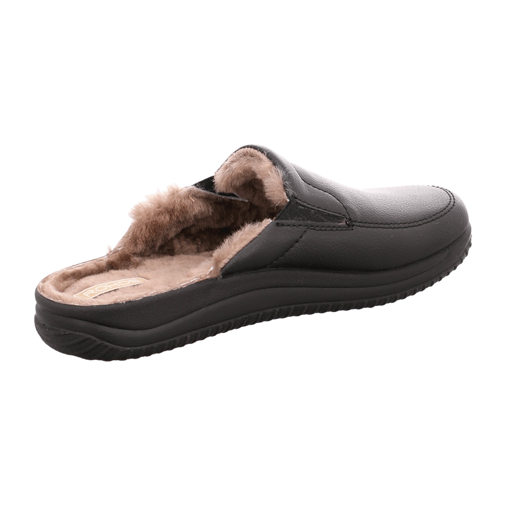 Rohde SOLTAU-H Men's Black Slip-On Shoes with Warm Lining and Flat Heel