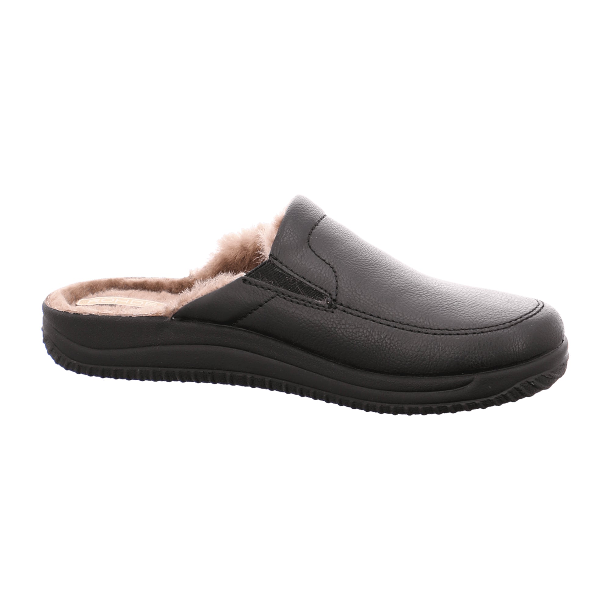 Rohde SOLTAU-H Men's Black Slip-On Shoes with Warm Lining and Flat Heel