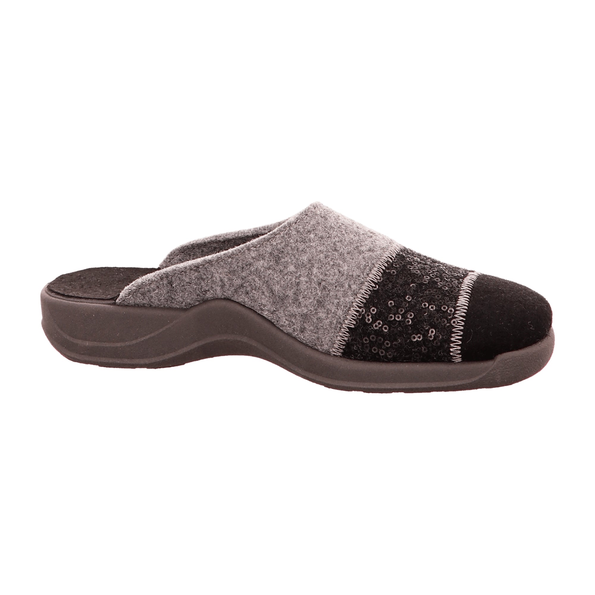 Rohde Vaasa-D Women's Gray Felt Shoes with Wedge Heel for Fall/Winter