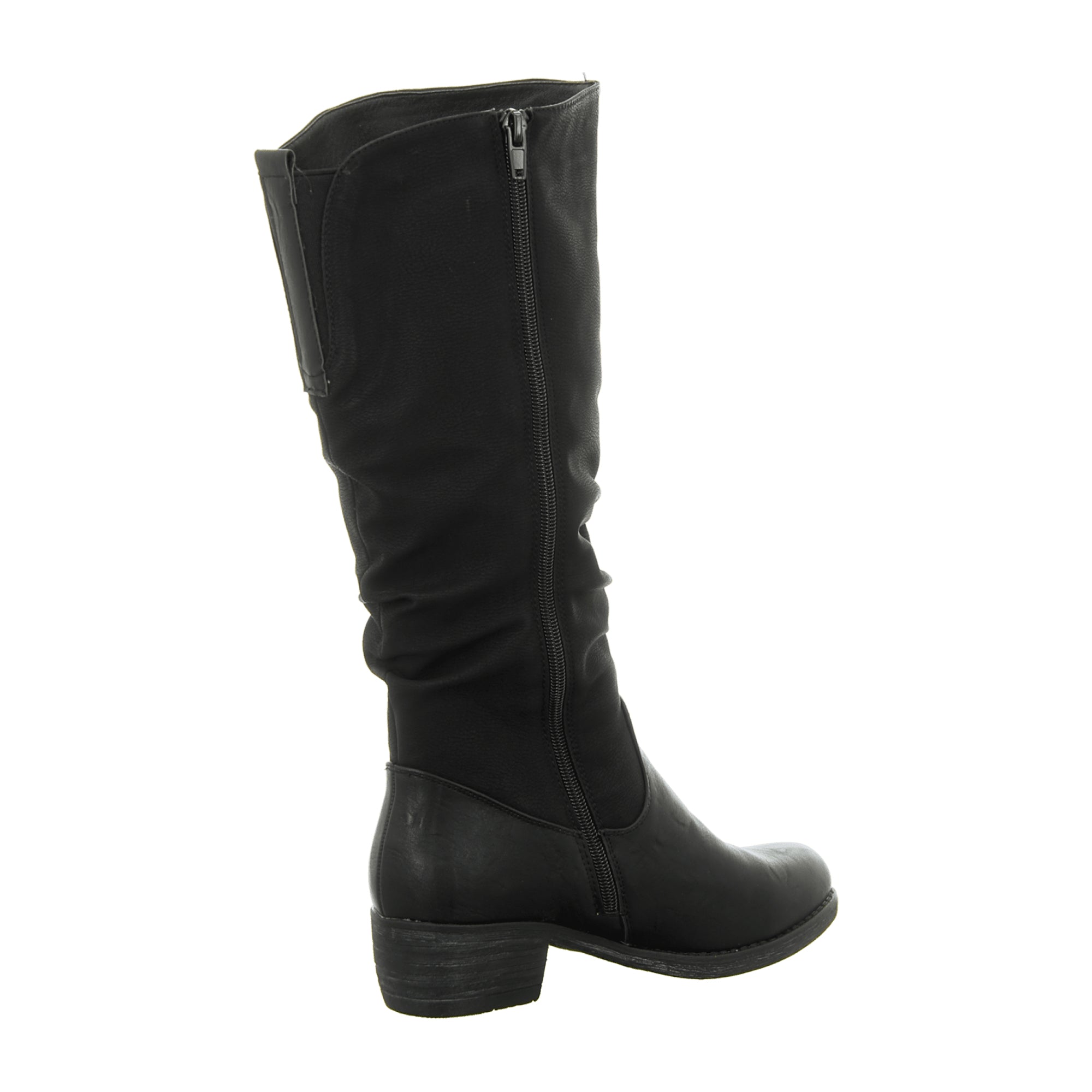 Rieker Women's Black Long Shaft Boots with Warm Lining and Side Zipper