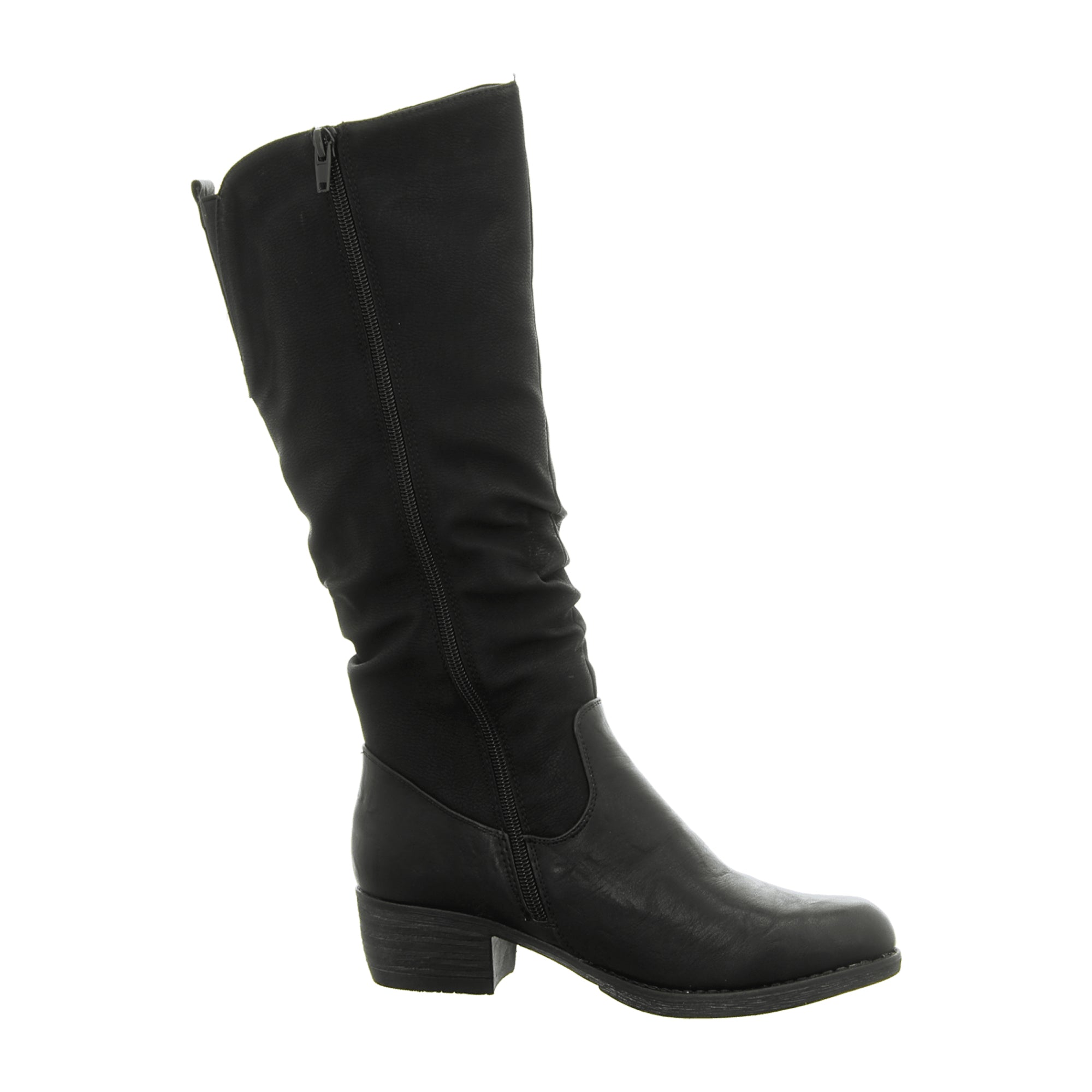 Rieker Women's Black Long Shaft Boots with Warm Lining and Side Zipper