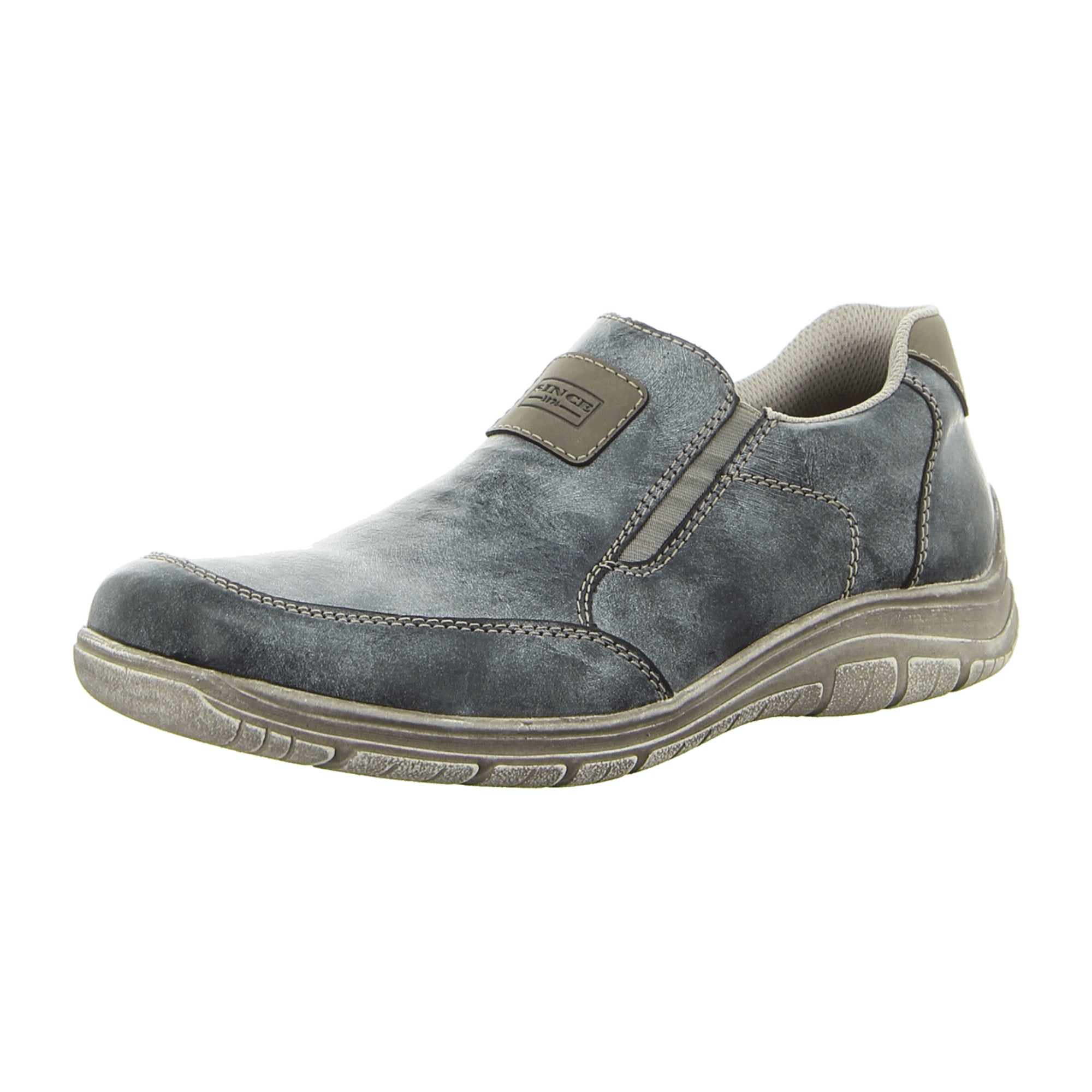 Rieker Comfortable Men's Blue Slip-On Shoes Synthetic Leather Upper