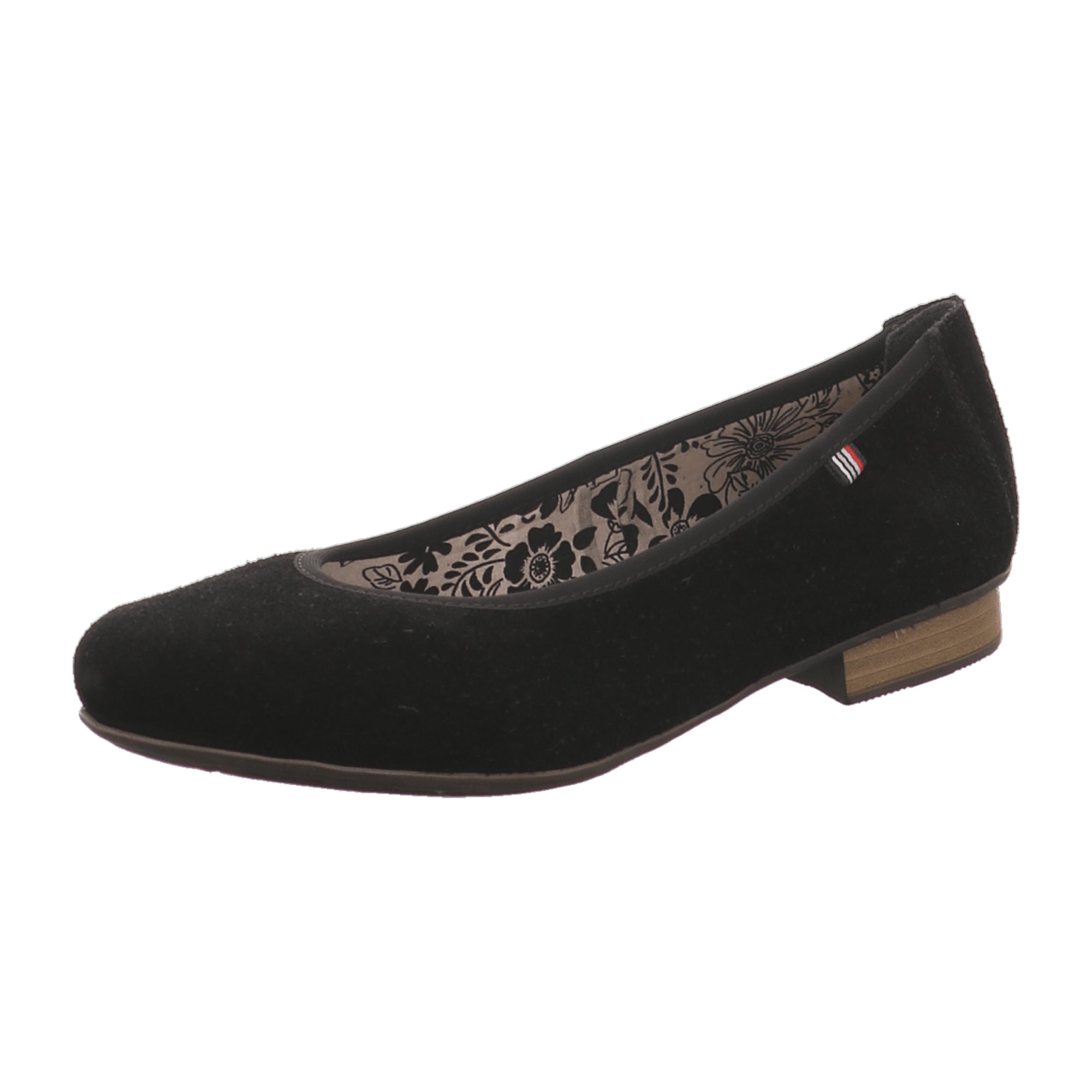 Rieker Michelle Black Ballerinas for Women Comfortable Slip-On Suede Shoes