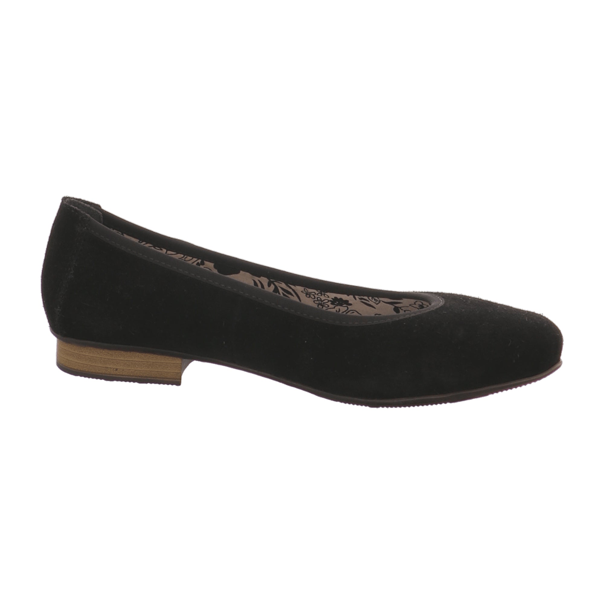 Rieker Michelle Black Ballerinas for Women Comfortable Slip-On Suede Shoes