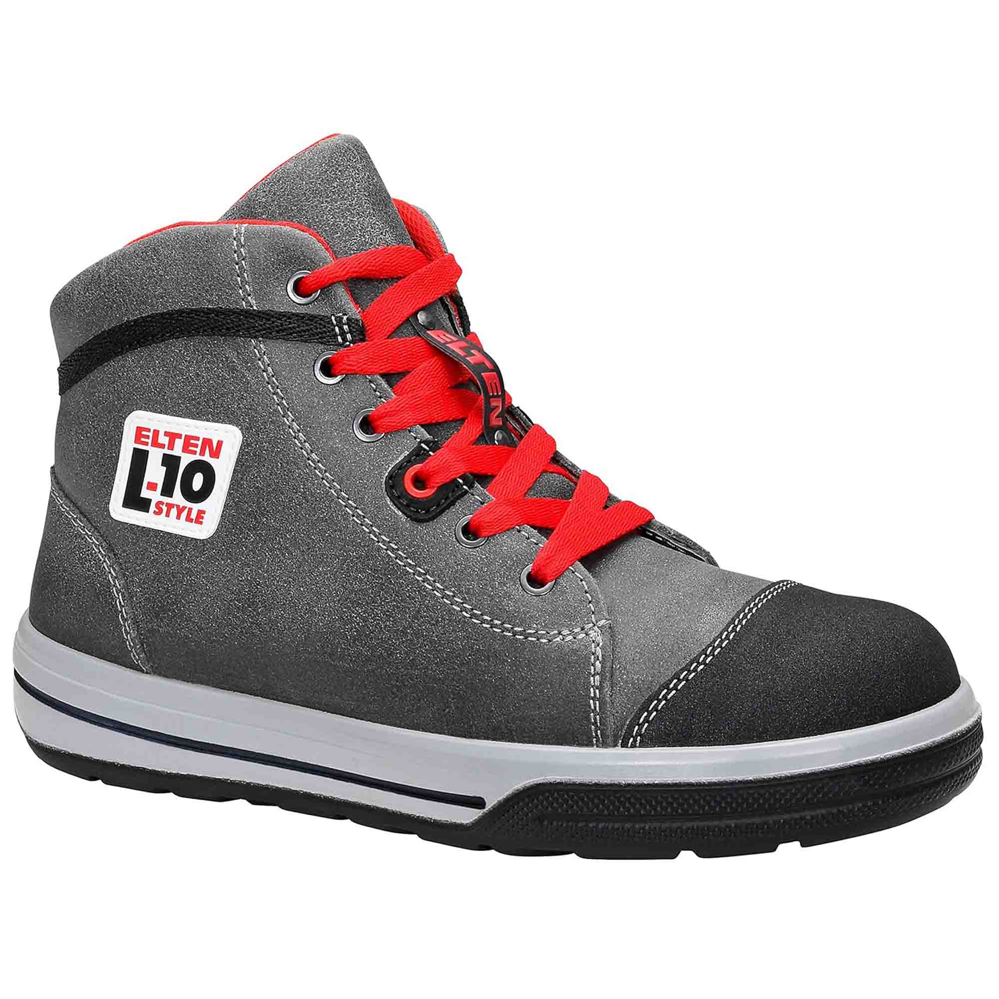 ELTEN Vintage Mid ESD S3 Steel Toe Cap Safety Boots Shoes Leather Pirate black grey