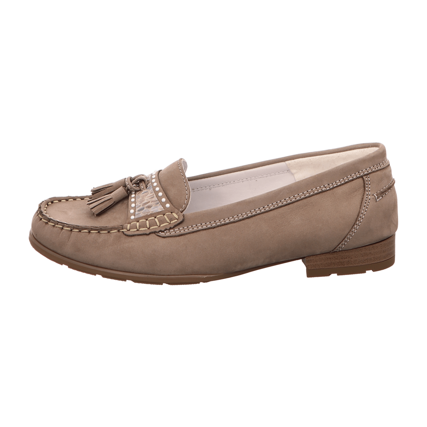 ARA Women's Brown Cotton Lace-Up Comfort Moccasin Slippers