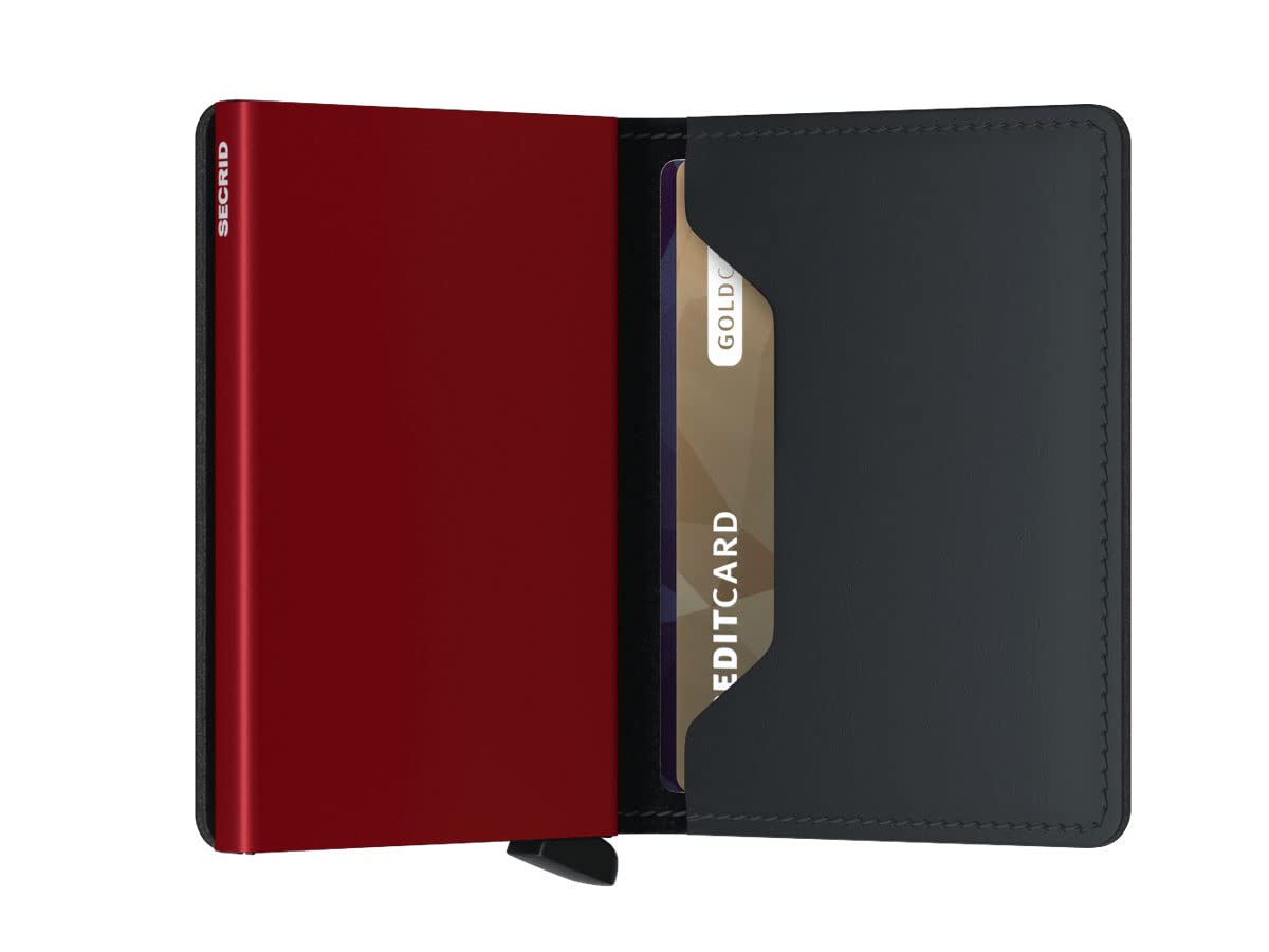 Secrid Slimwallet Vintage RFID Wallet - Black Red Leather