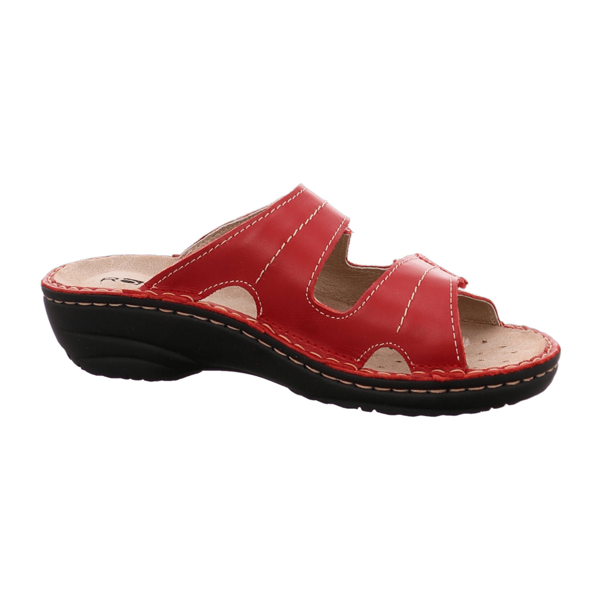 Rohde Red Leather Women's Shoes with Removable Insole and Lace-Up Closure