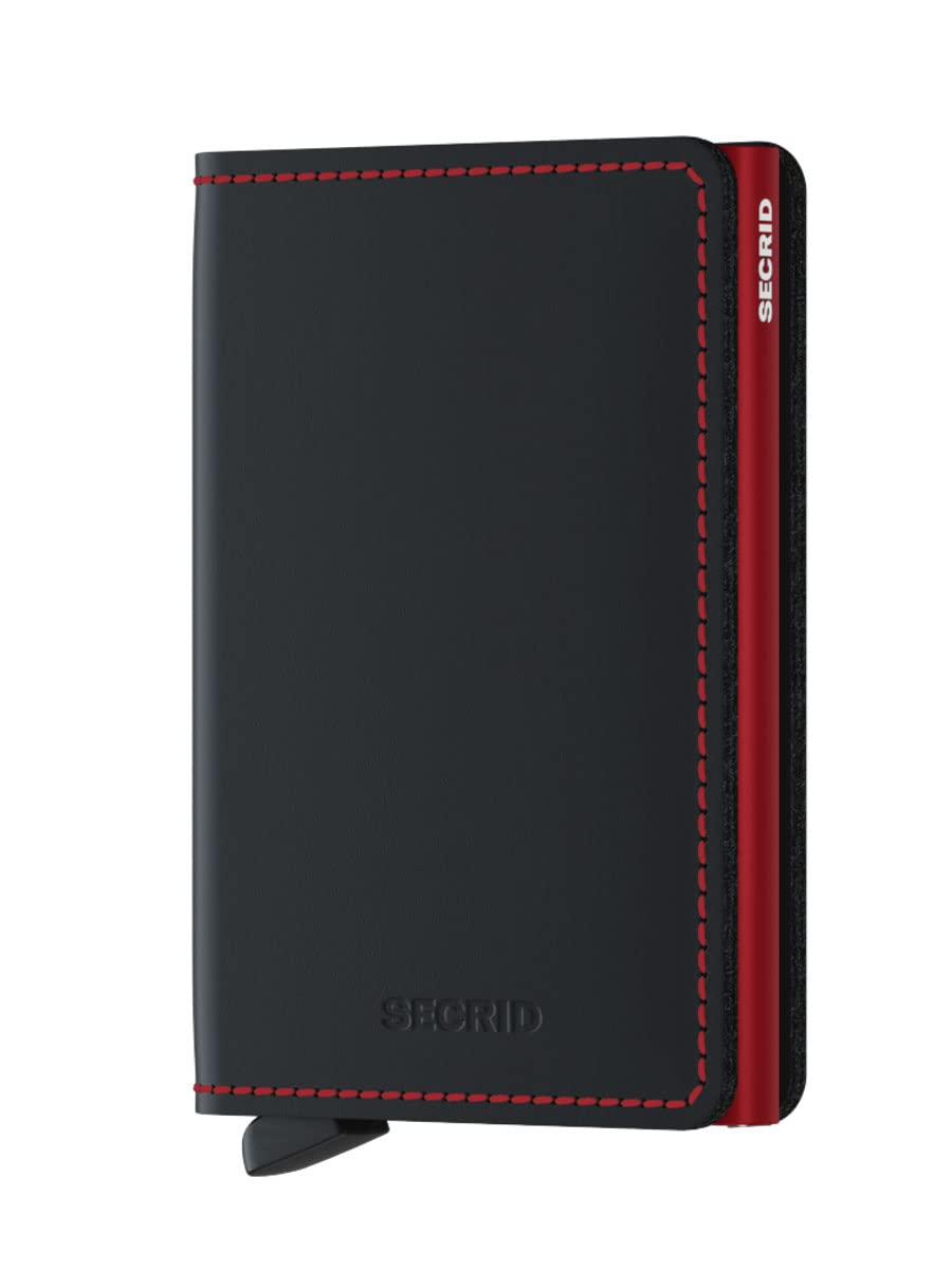 Secrid Slimwallet Vintage RFID Wallet - Black Red Leather