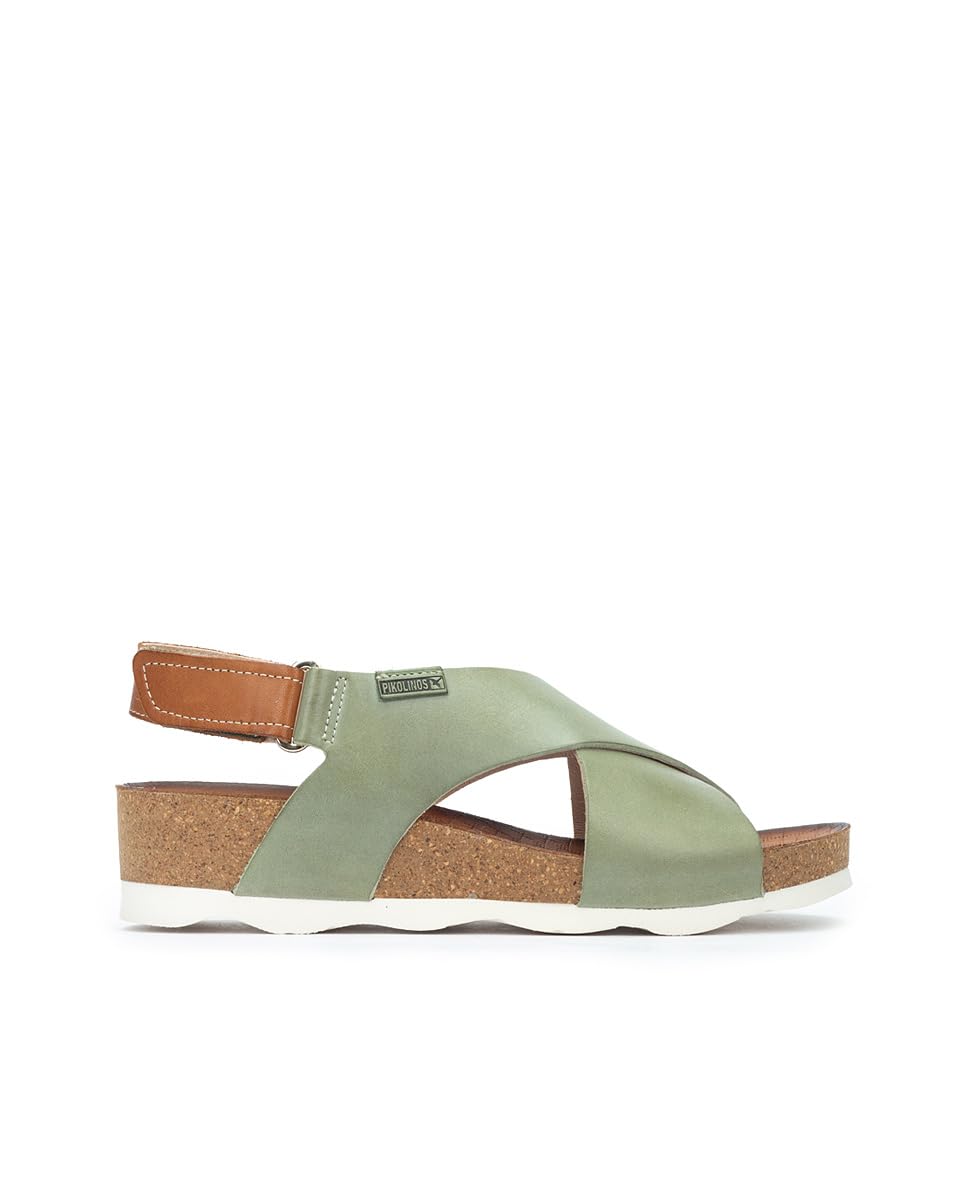 Pikolinos Women Wedge Sandals Leather Mint Green Size