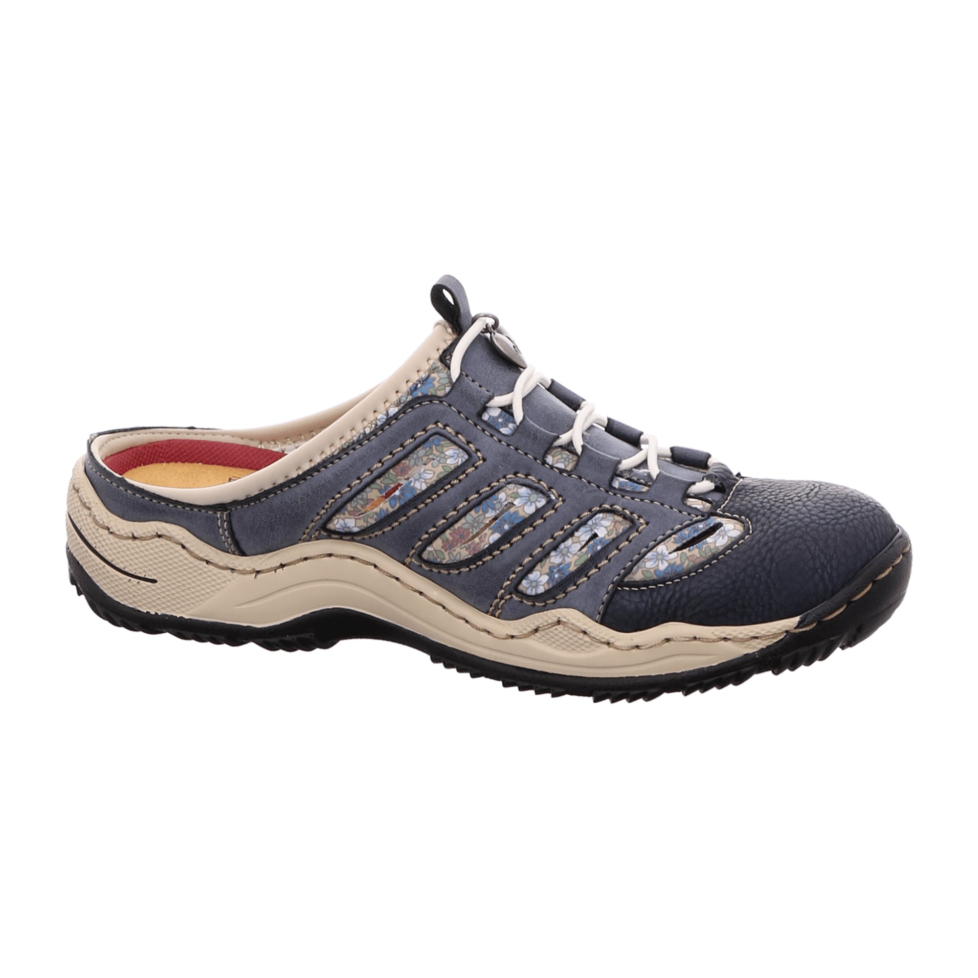 Rieker Women's Blue Slip-On Clogs Comfortable Synthetic Casual Footwear
