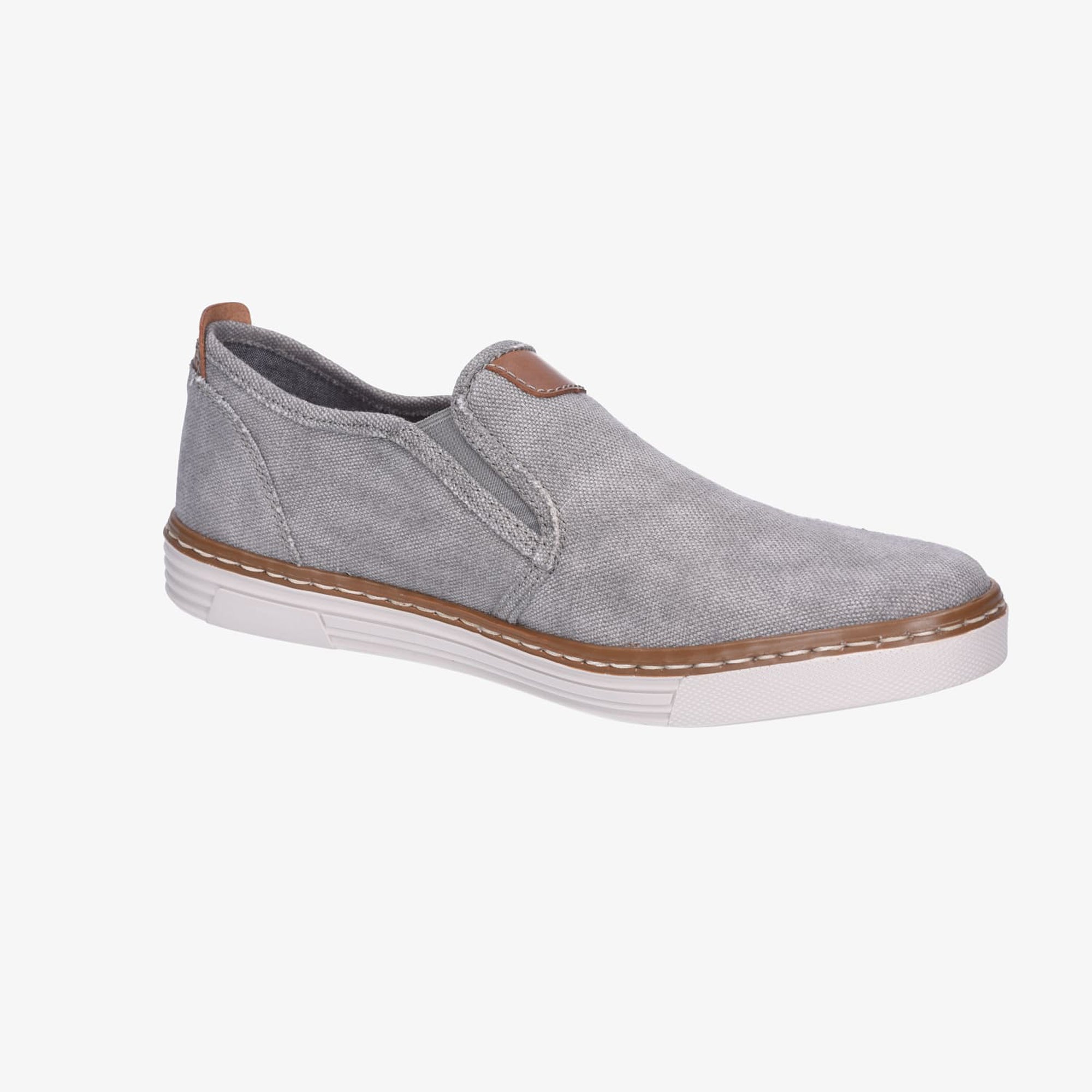 Rieker B4961 Men's Gray Slip-On Shoes Textile Upper Synthetic Lining