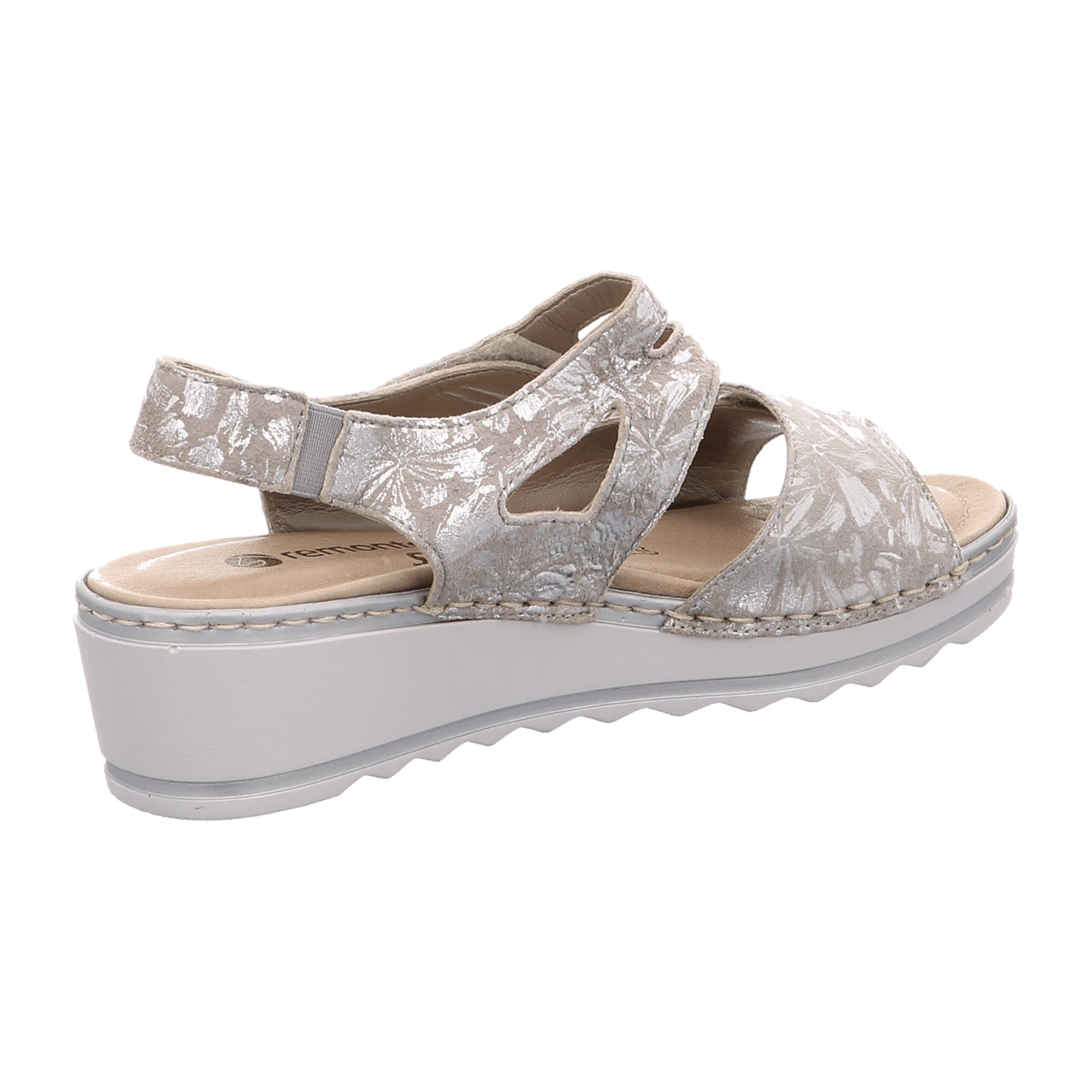 Remonte Comfortable Women's Sandals Beige Leather Open Toe Wedge Heel Summer Shoes