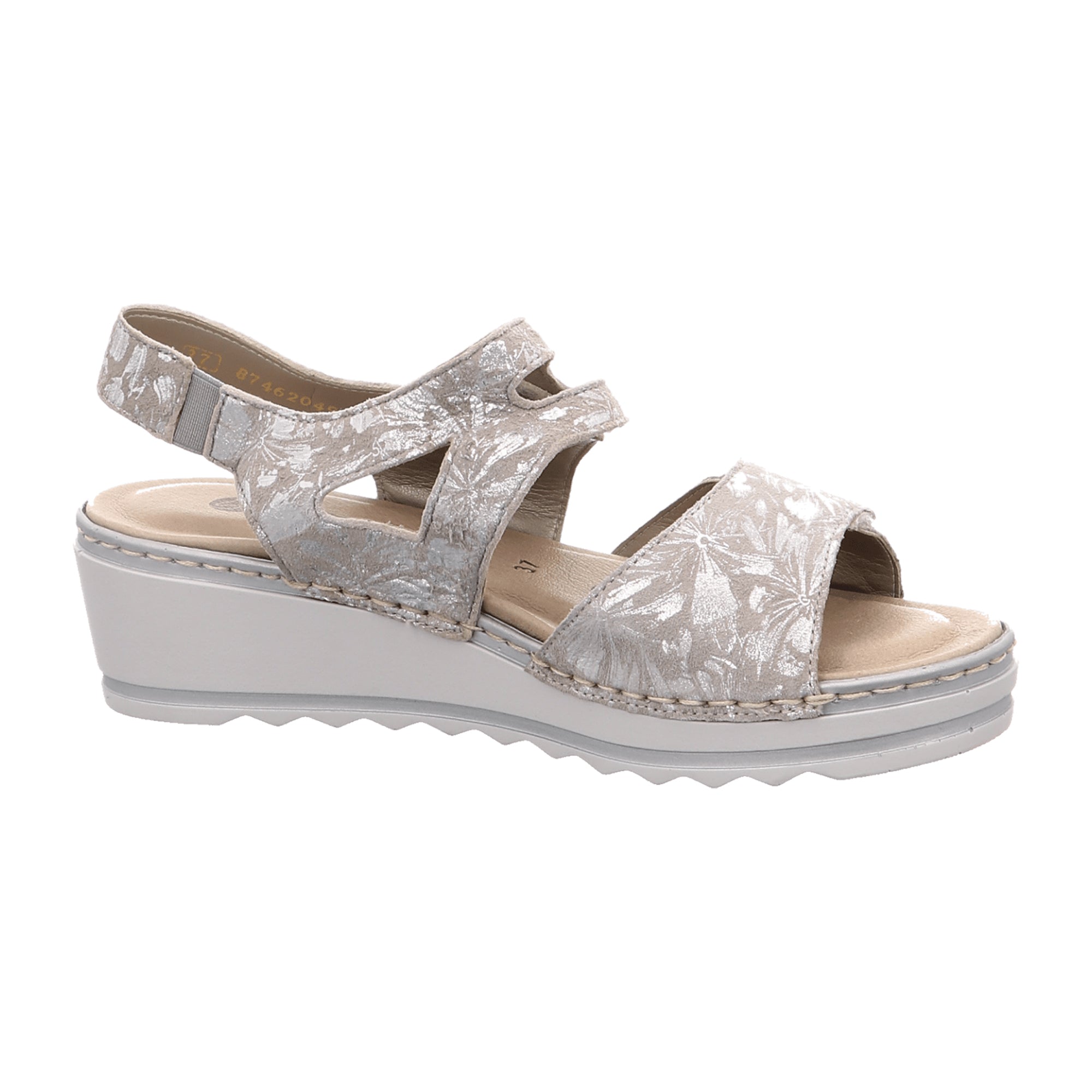Remonte Comfortable Women's Sandals Beige Leather Open Toe Wedge Heel Summer Shoes