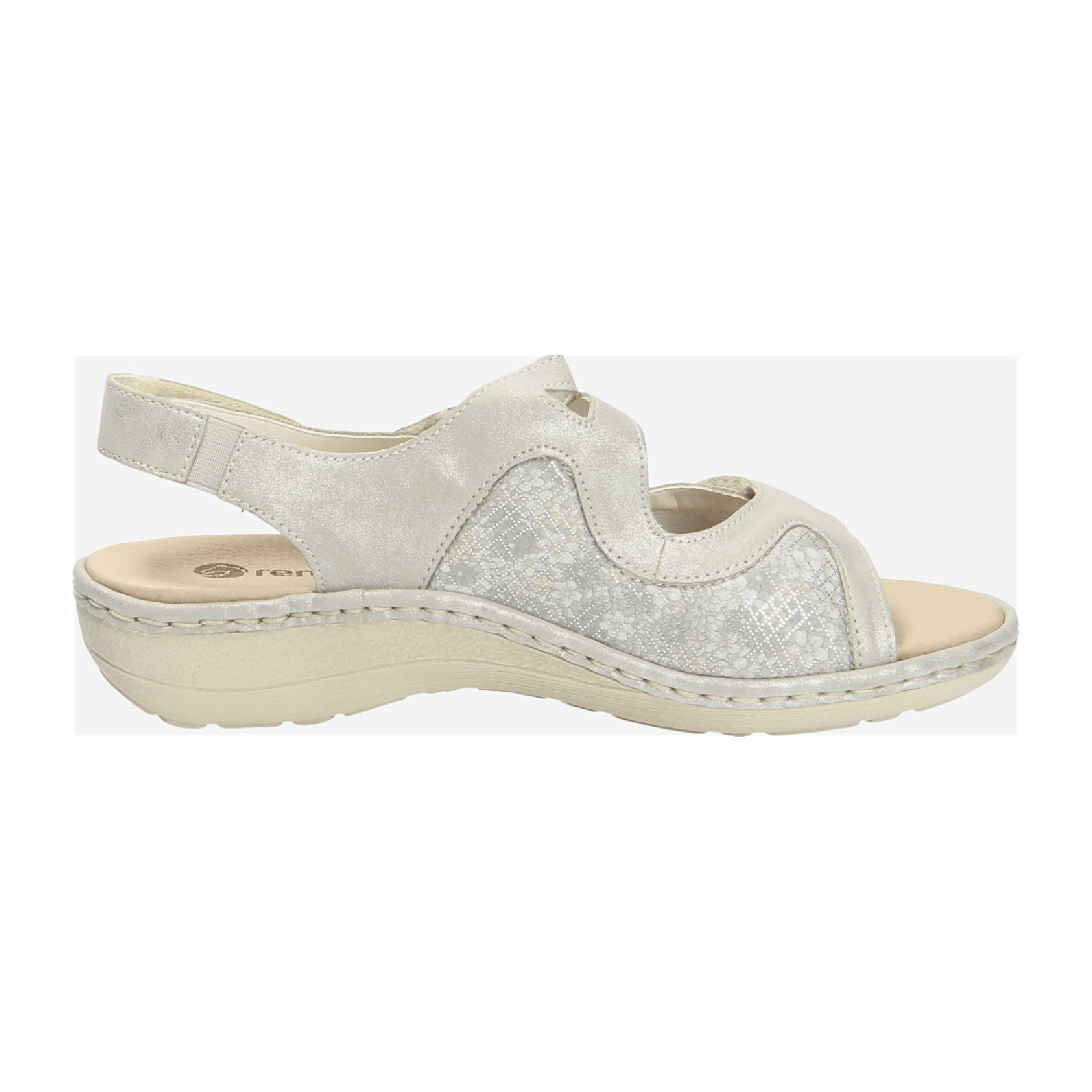 Remonte D764790 Women's Grey Ankle Shoes with Velcro Closure