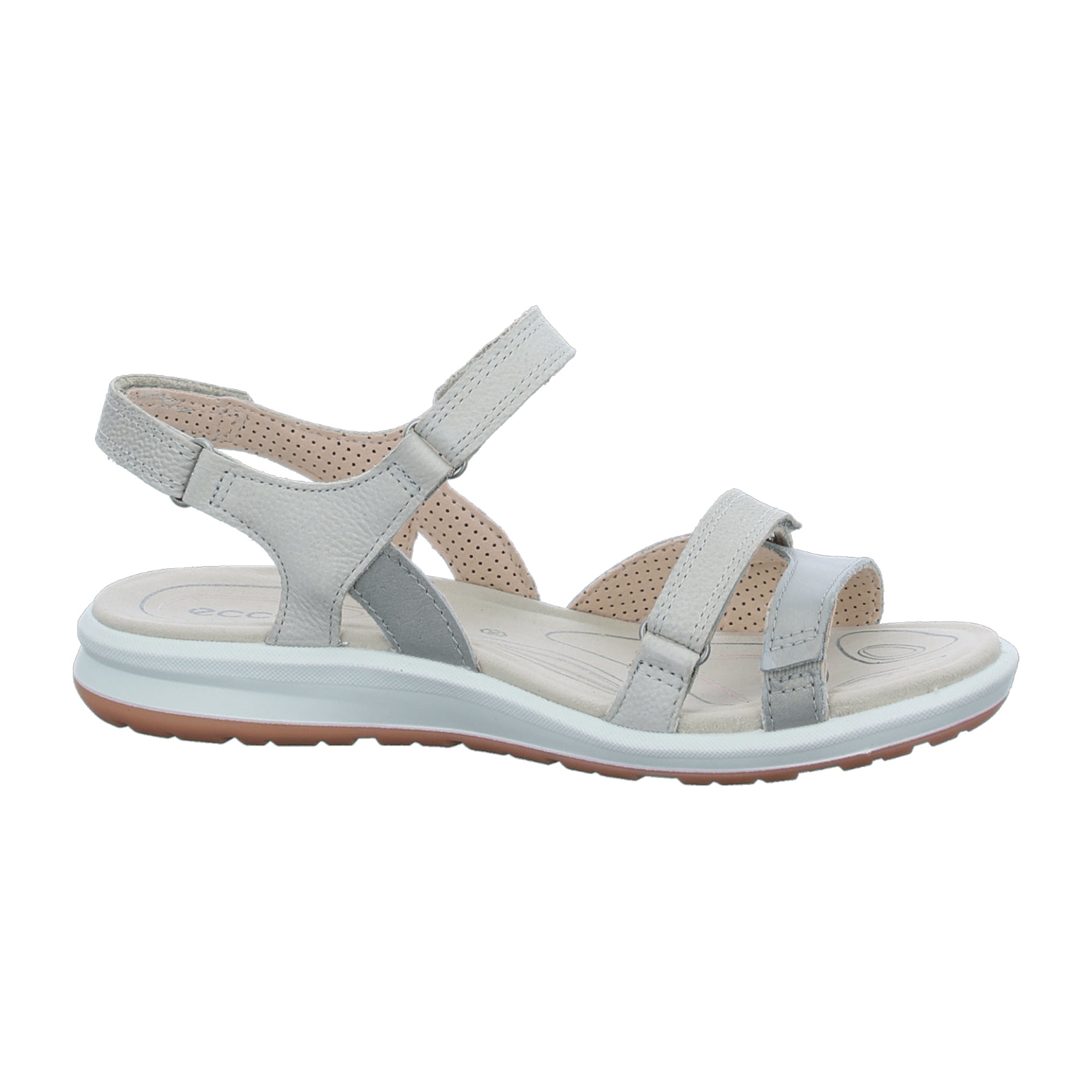 ECCO Cruise II Women's Comfort Sandals - Fashionable Silver Leather