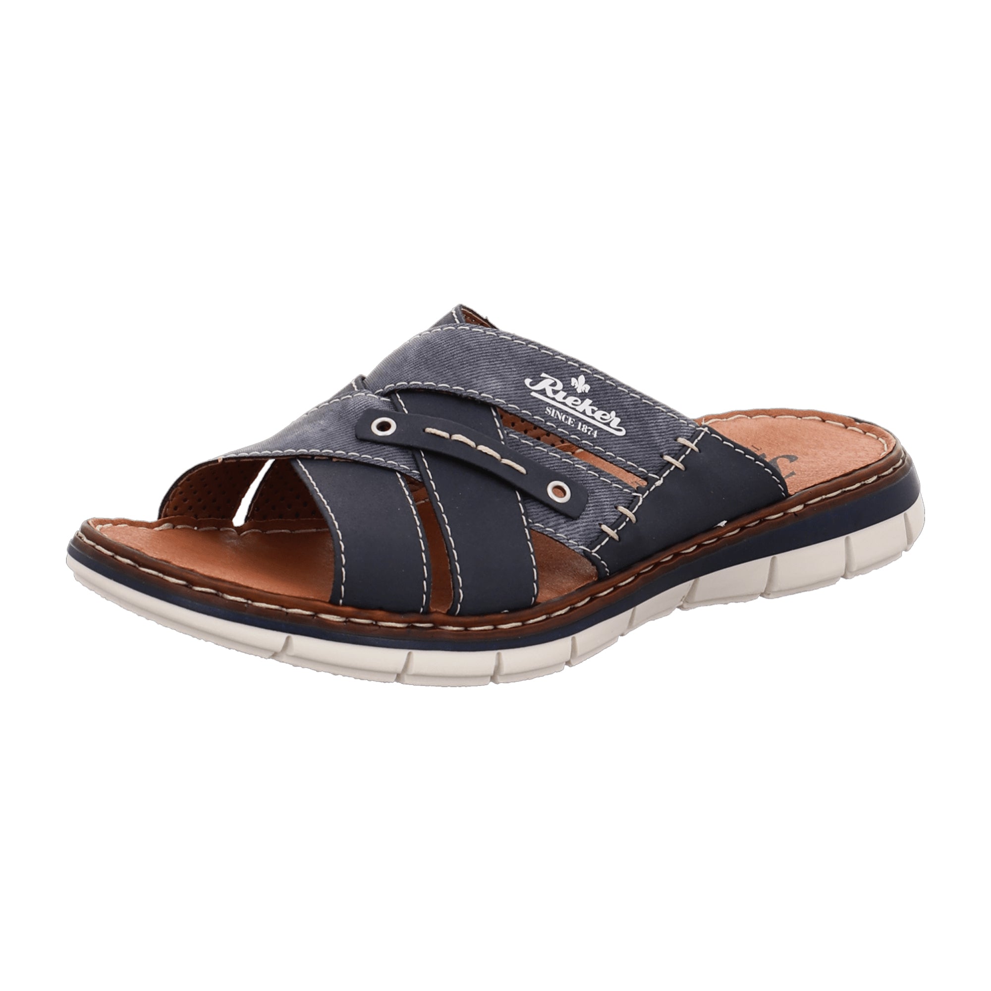Rieker Blue Slip-On Sandals Lightweight Shock-Absorbing Sole Comfortable Fit