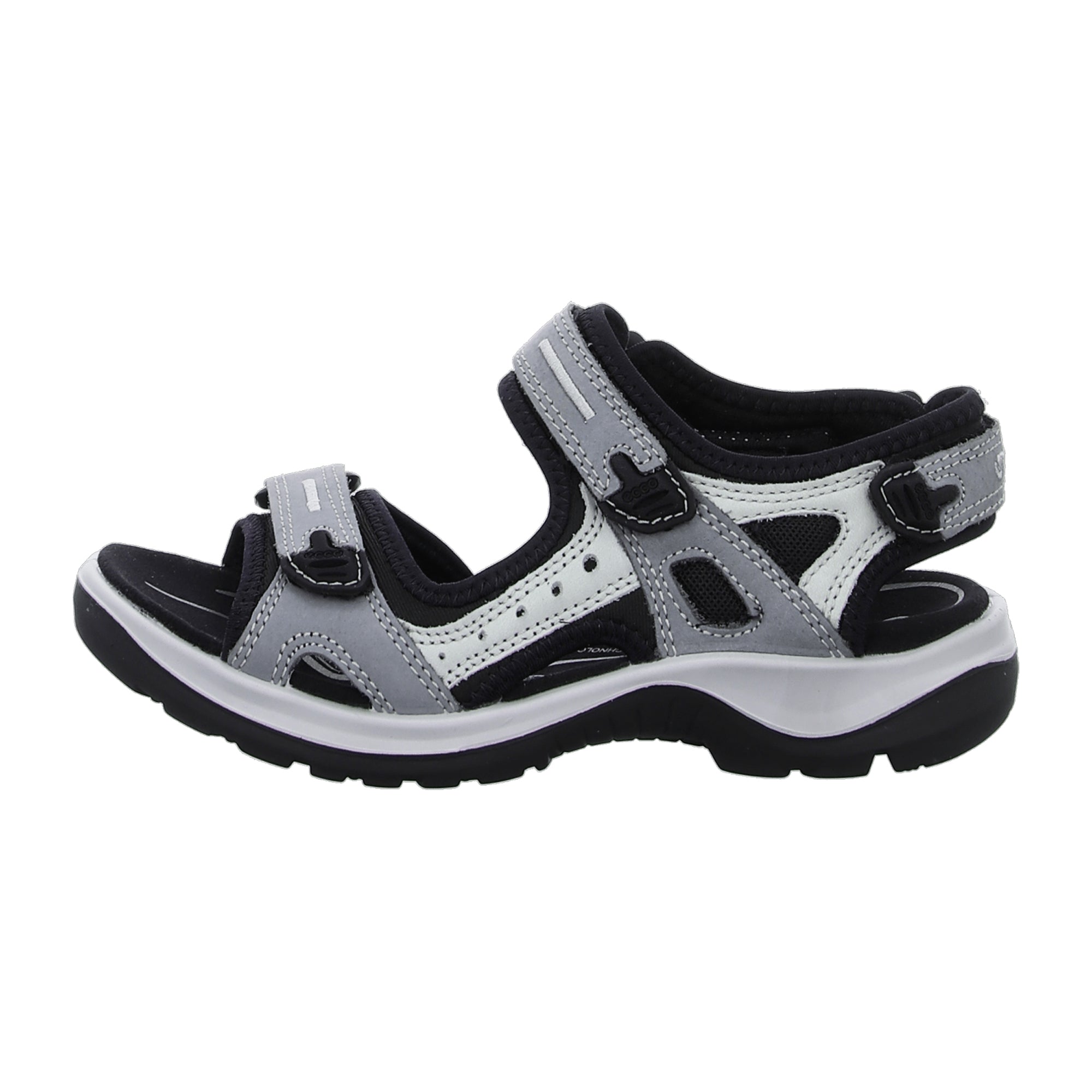 Ecco OFFROAD Women's Sandals, Grey - Comfortable Trekking Footwear with Triple Velcro Closure