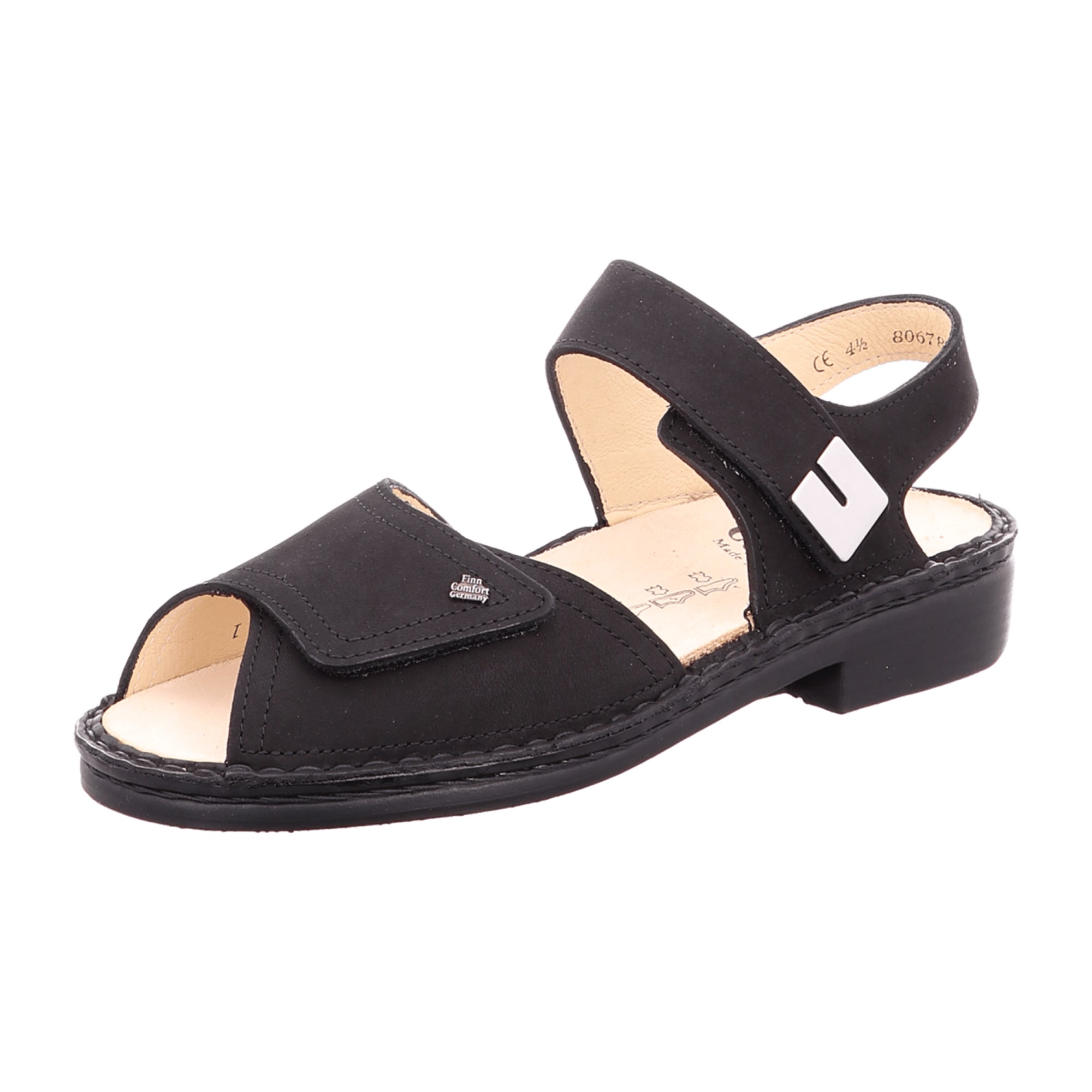 Finn Comfort Luxor Women's Comfort Sandals, Elegant Black Leather