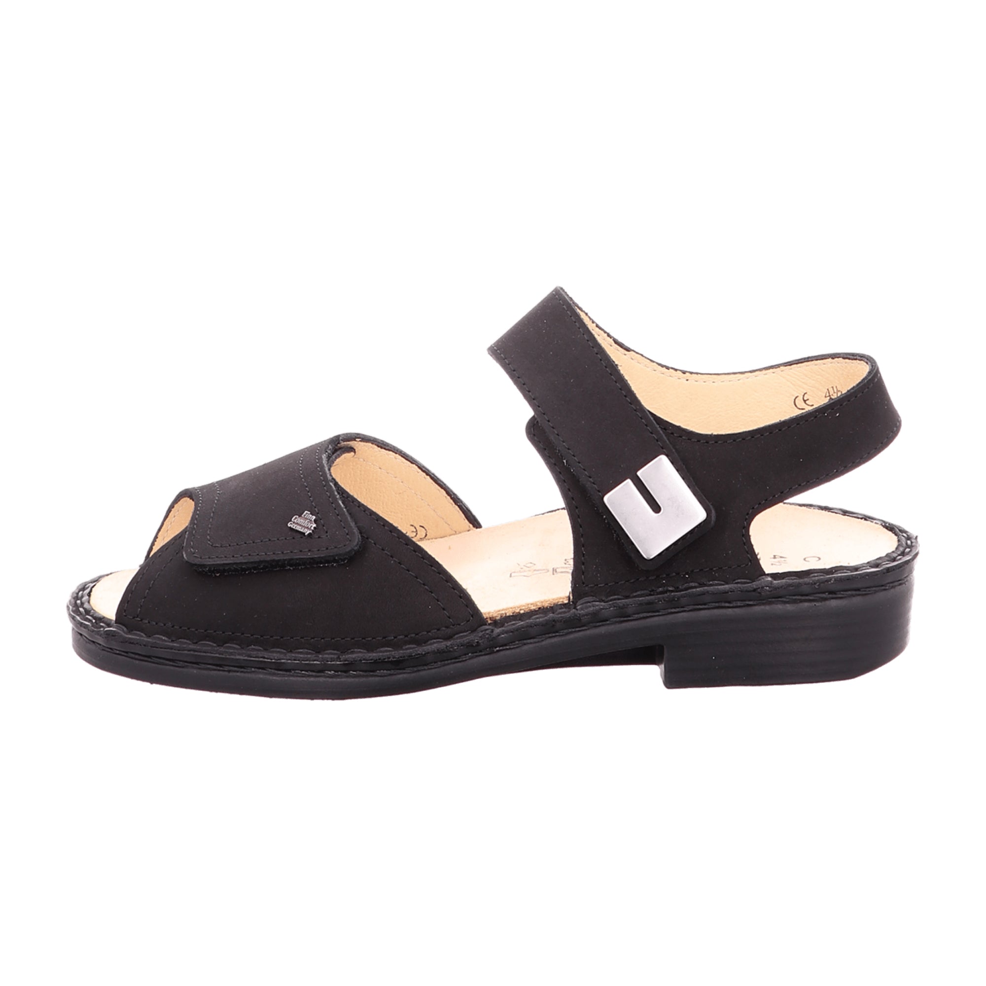 Finn Comfort Luxor Women's Comfort Sandals, Elegant Black Leather