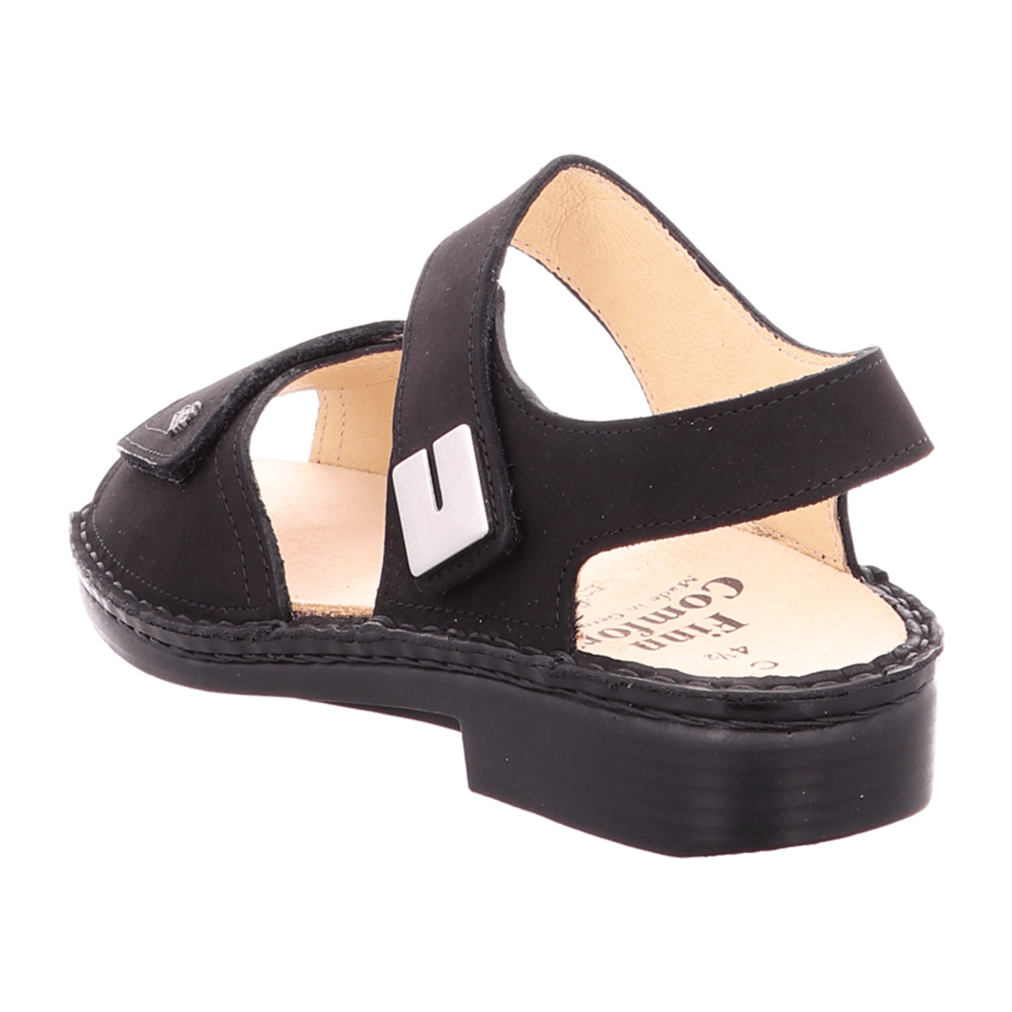 Finn Comfort Luxor Women's Comfort Sandals, Elegant Black Leather