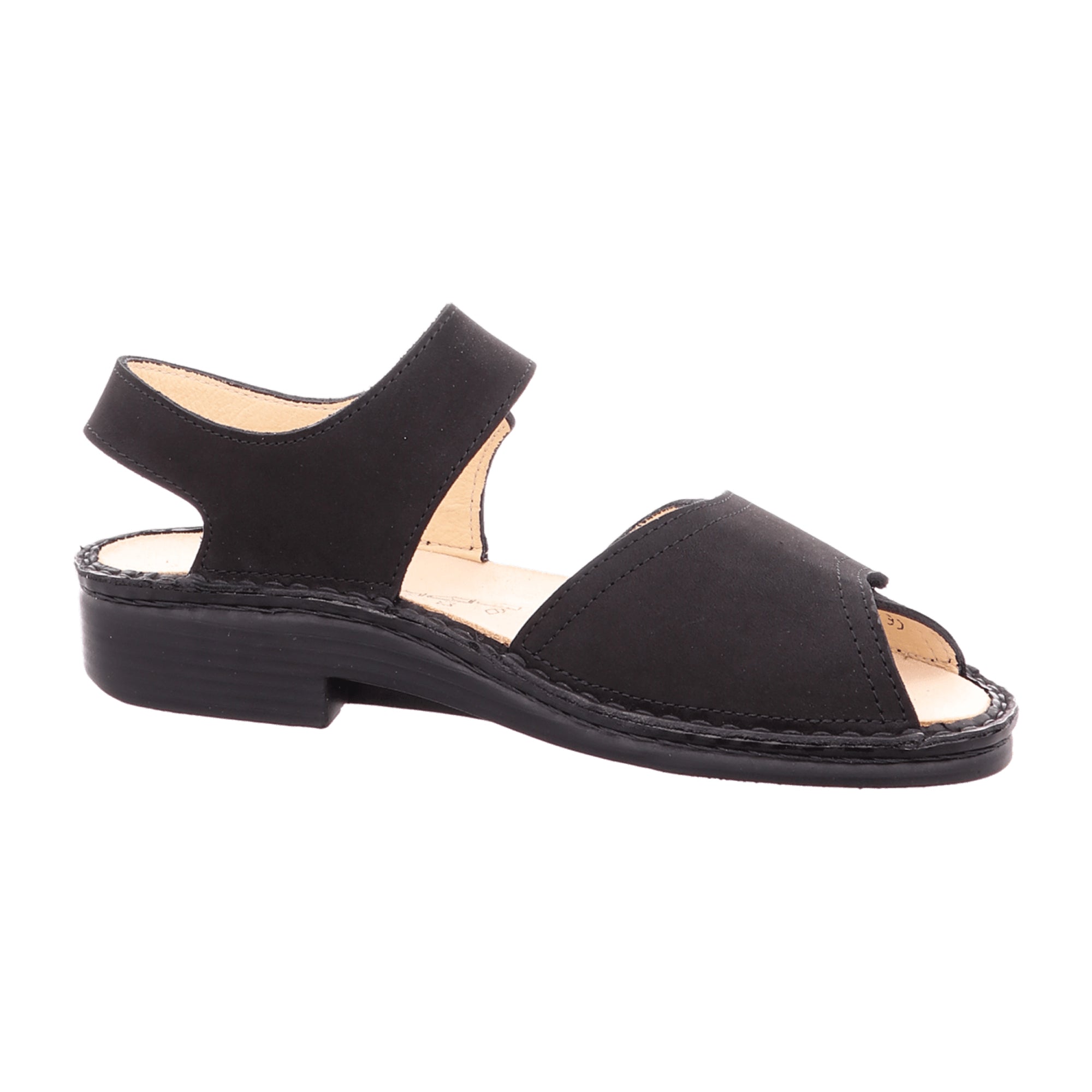 Finn Comfort Luxor Women's Comfort Sandals, Elegant Black Leather