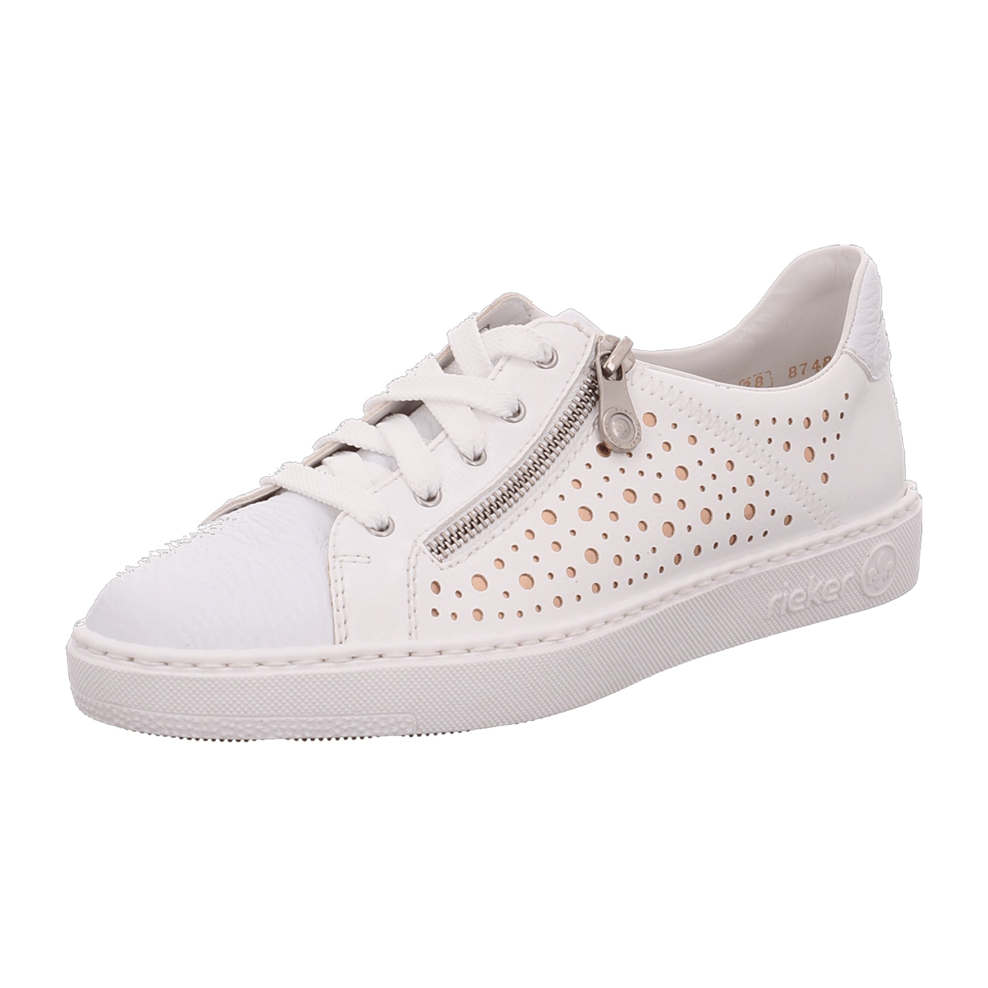 Rieker White Women's Casual Shoes with Laces and Round Toe