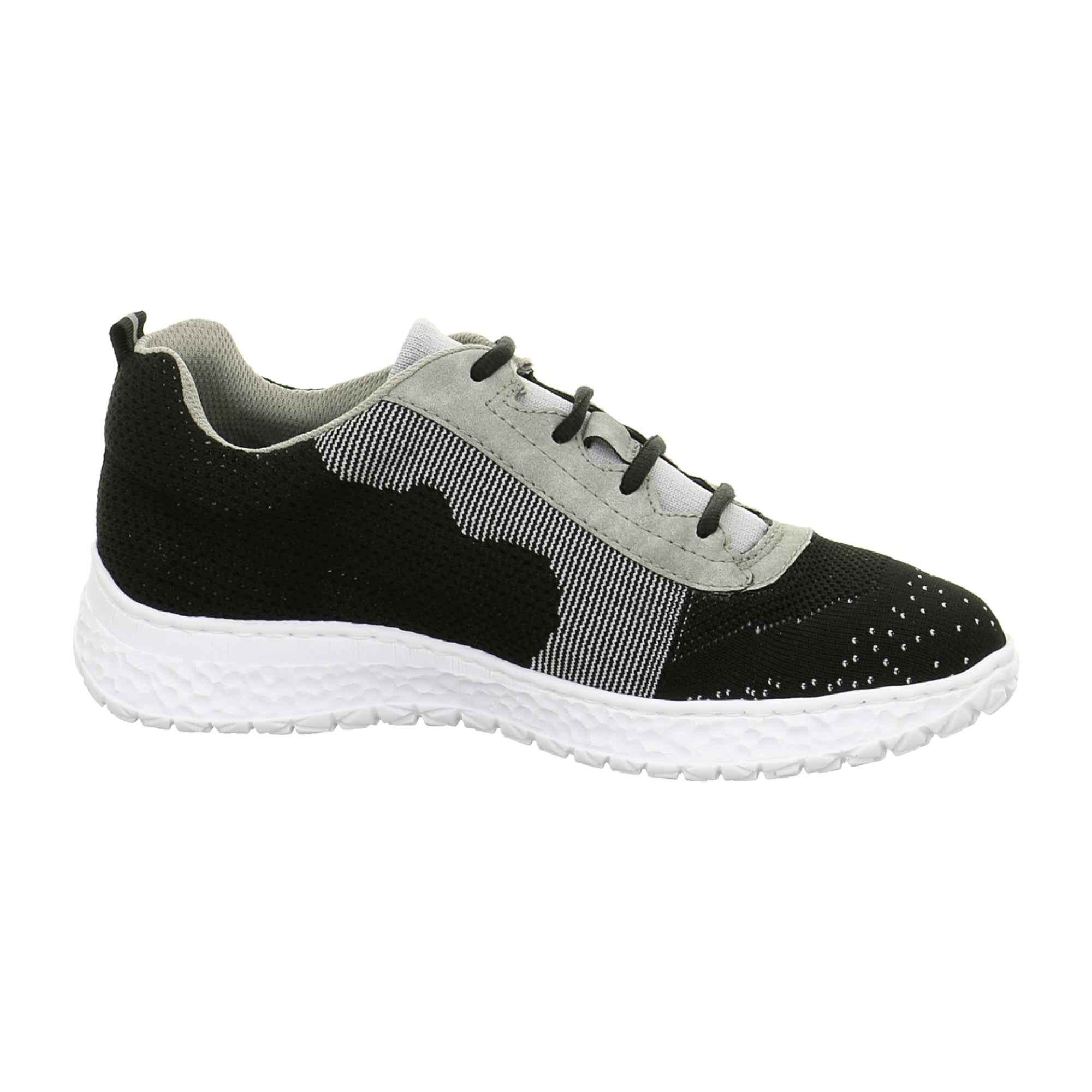 Rieker Women's Black Comfortable Lace-Up Sneakers with Memory Foam Insole