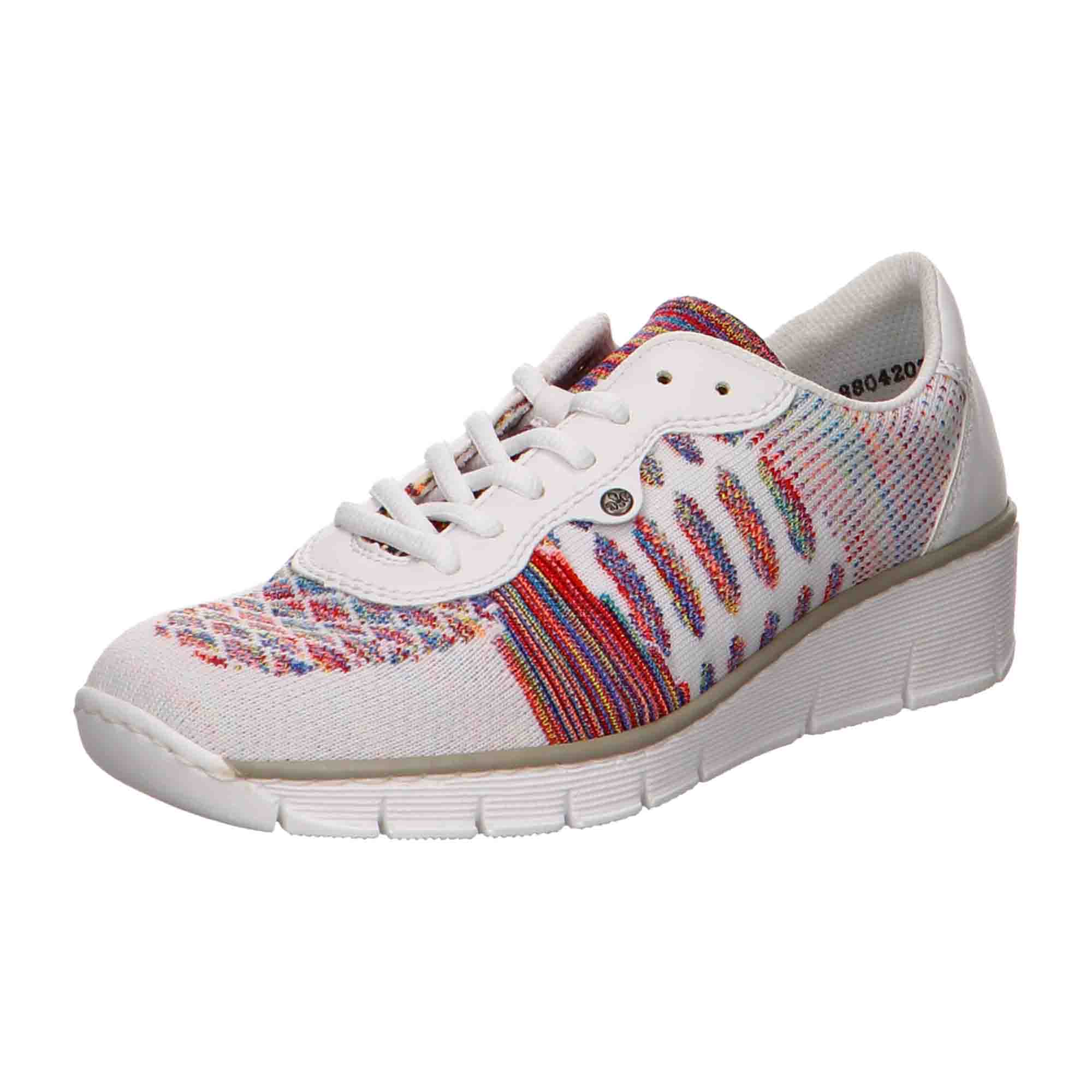 Rieker Comfortable Women's Lace-Up Shoes White Synthetic Material - Bartel-Shop