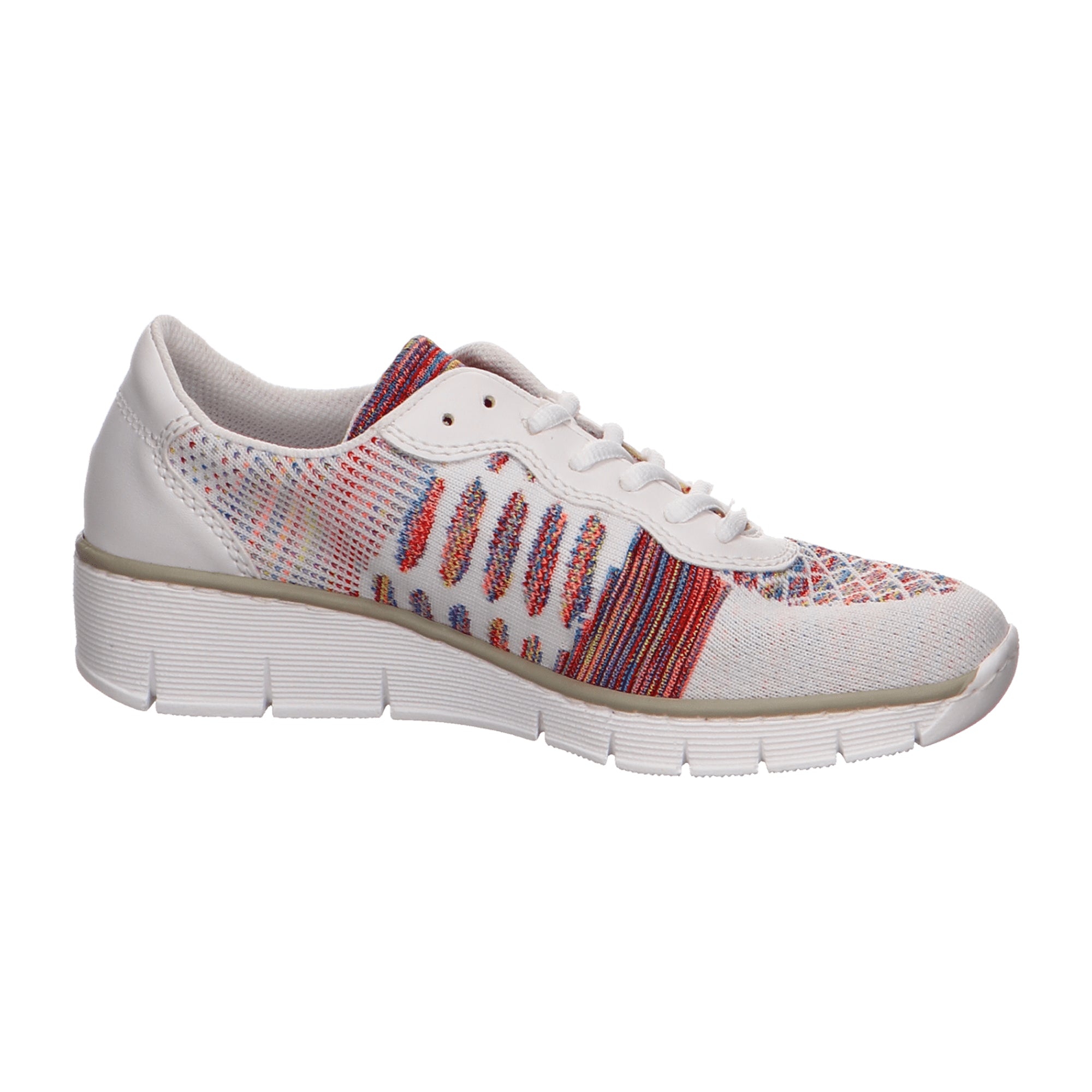 Rieker Comfortable Women's Lace-Up Shoes White Synthetic Material - Bartel-Shop