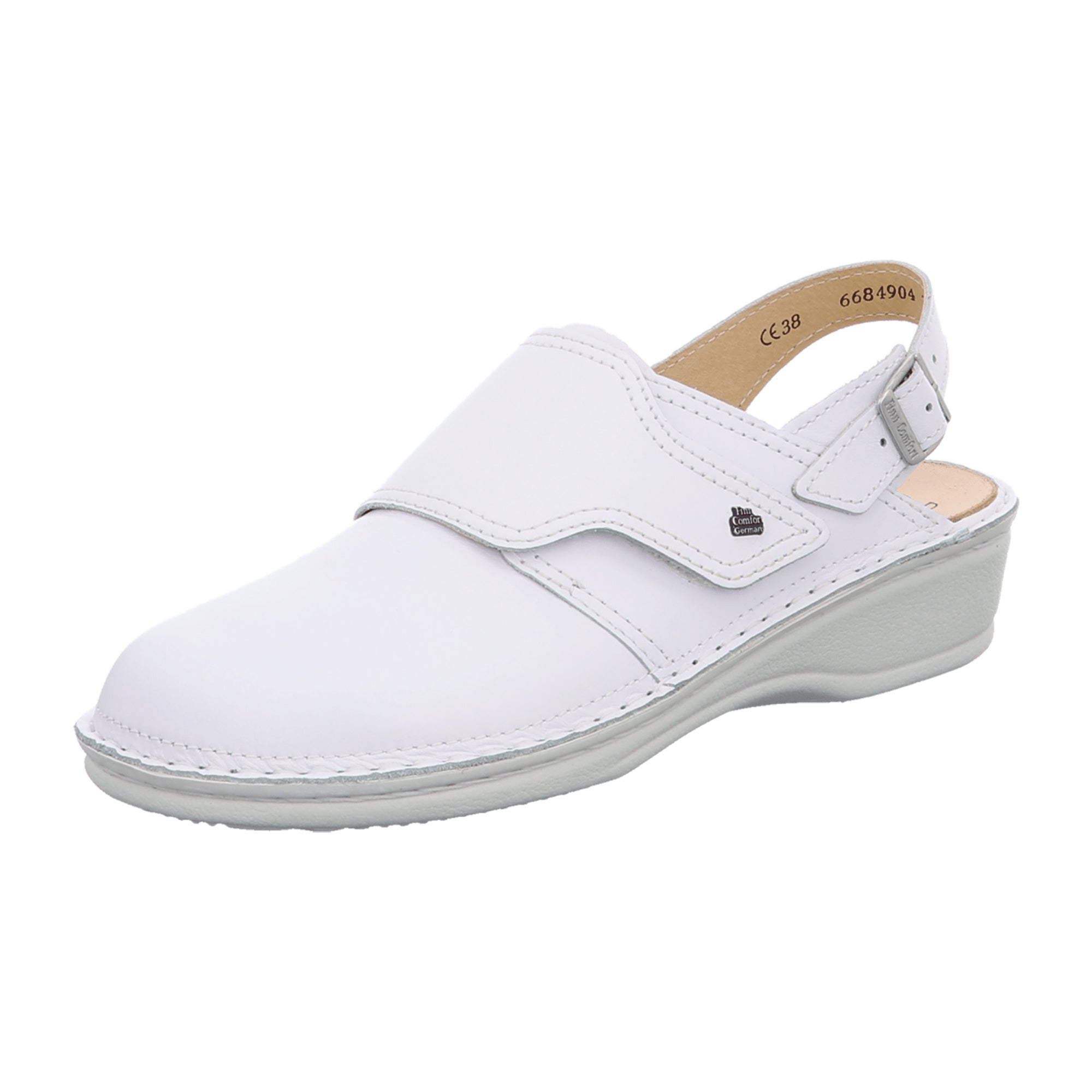 Finn Comfort Assuan White Women's Clog - Comfortable Slip-Resistant Nursing Shoes