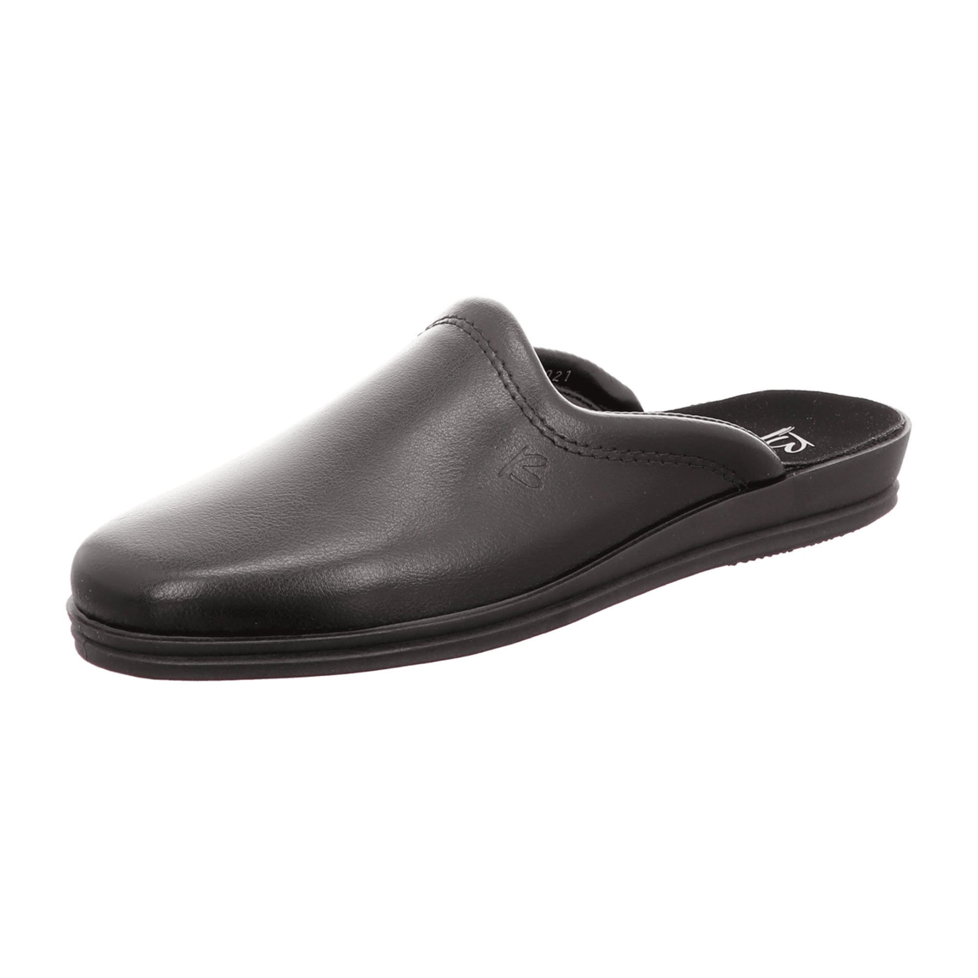 Rohde 1552 Black Men's Slip-On Shoes with Wedge Heel and Round Toe