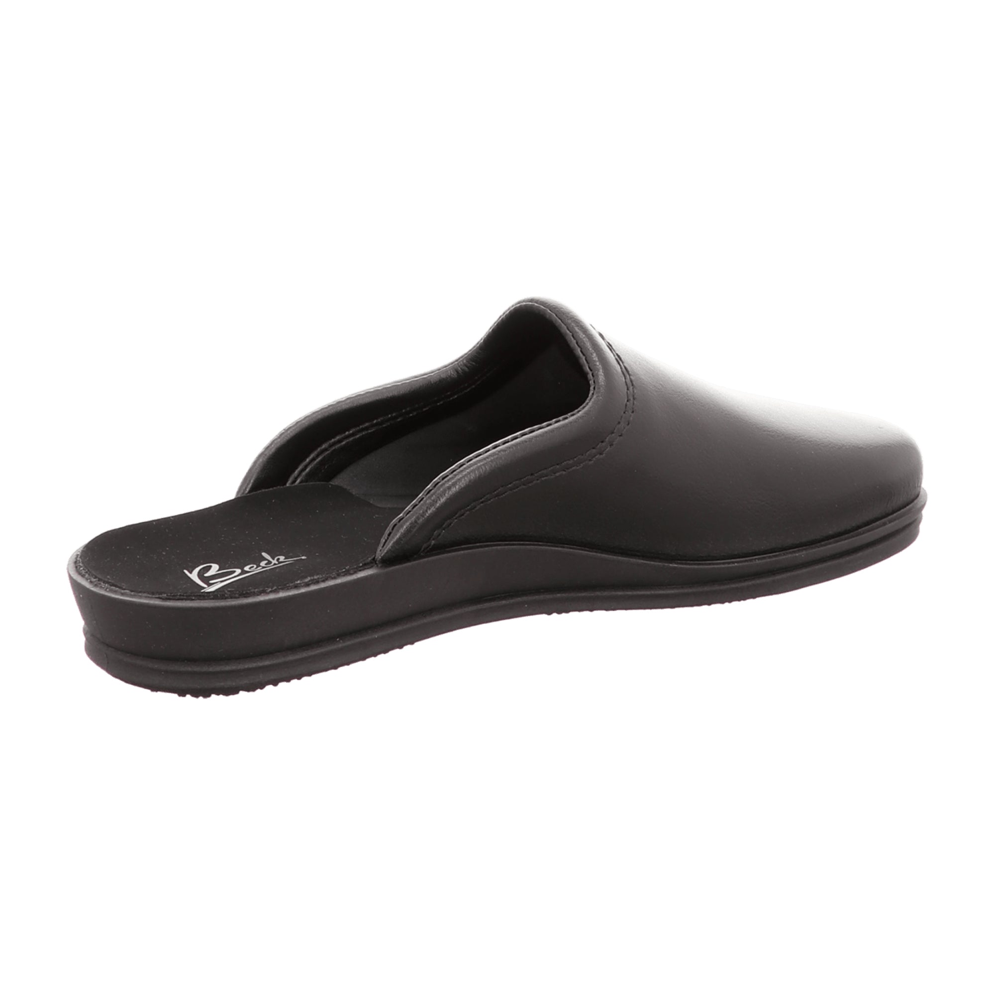 Rohde 1552 Black Men's Slip-On Shoes with Wedge Heel and Round Toe