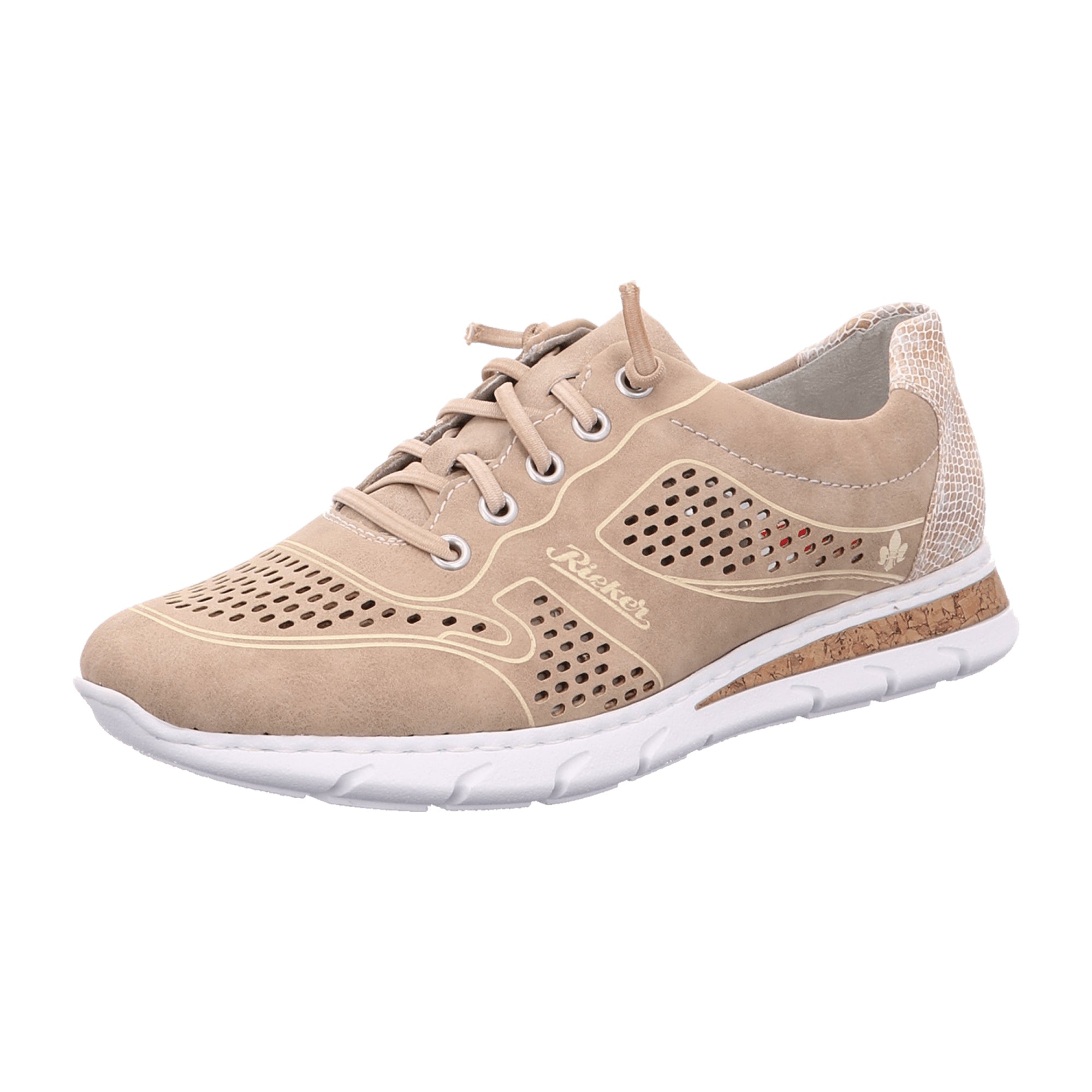 Rieker Women's Beige Slip-On Shoes with Comfortable Synthetic Lining