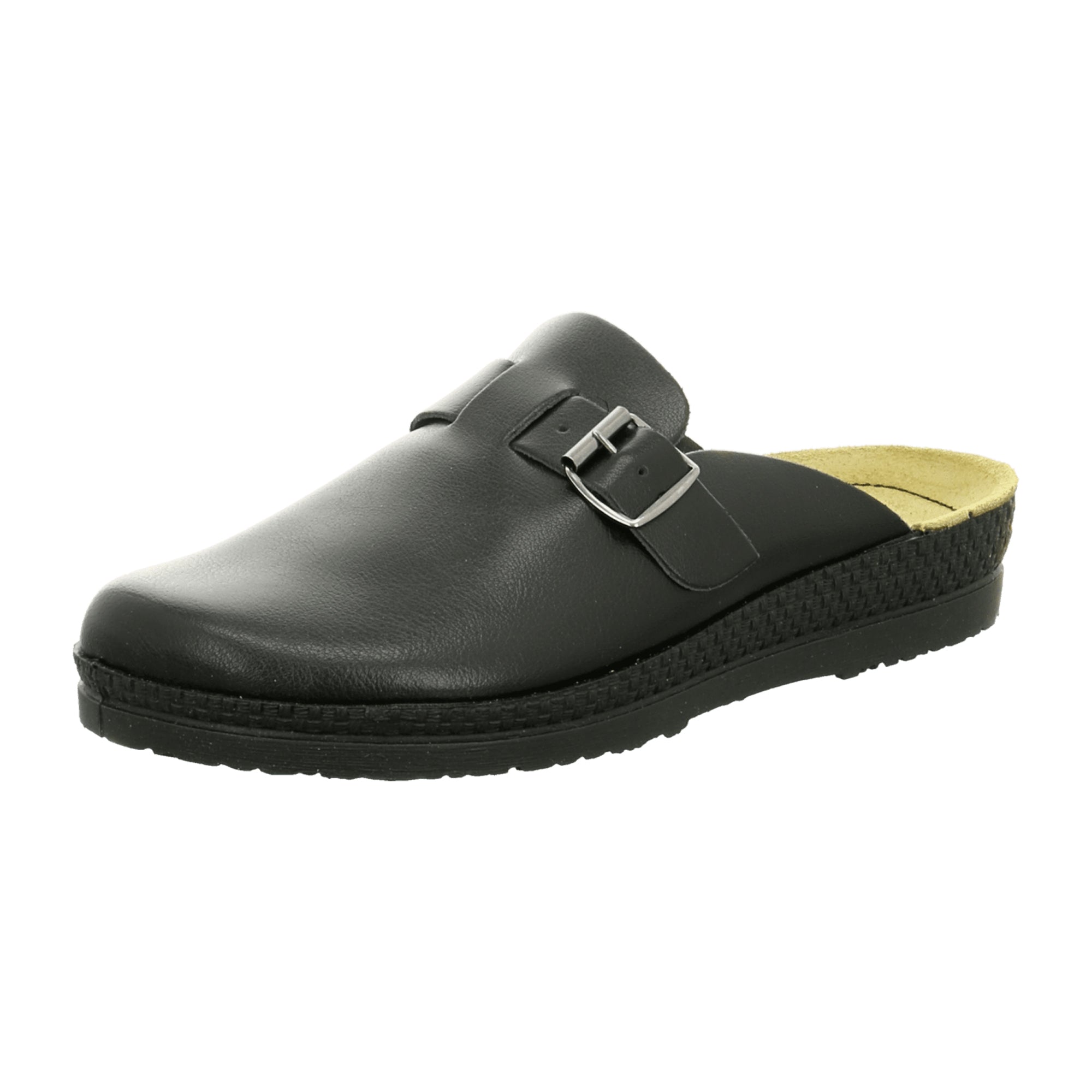 Rohde Black Leather Clogs for Men Slip-On Comfortable Spring Summer Shoes