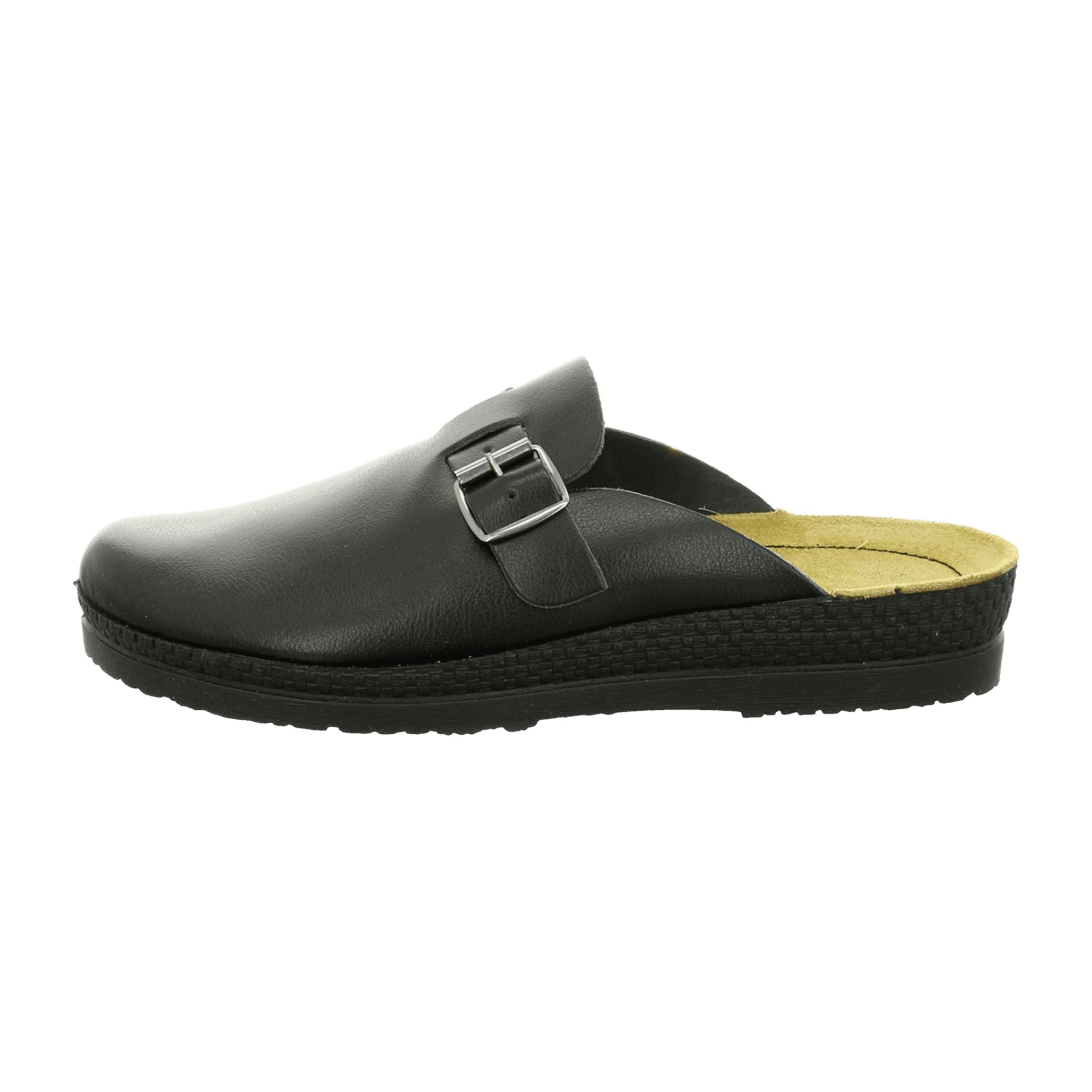 Rohde Black Leather Clogs for Men Slip-On Comfortable Spring Summer Shoes