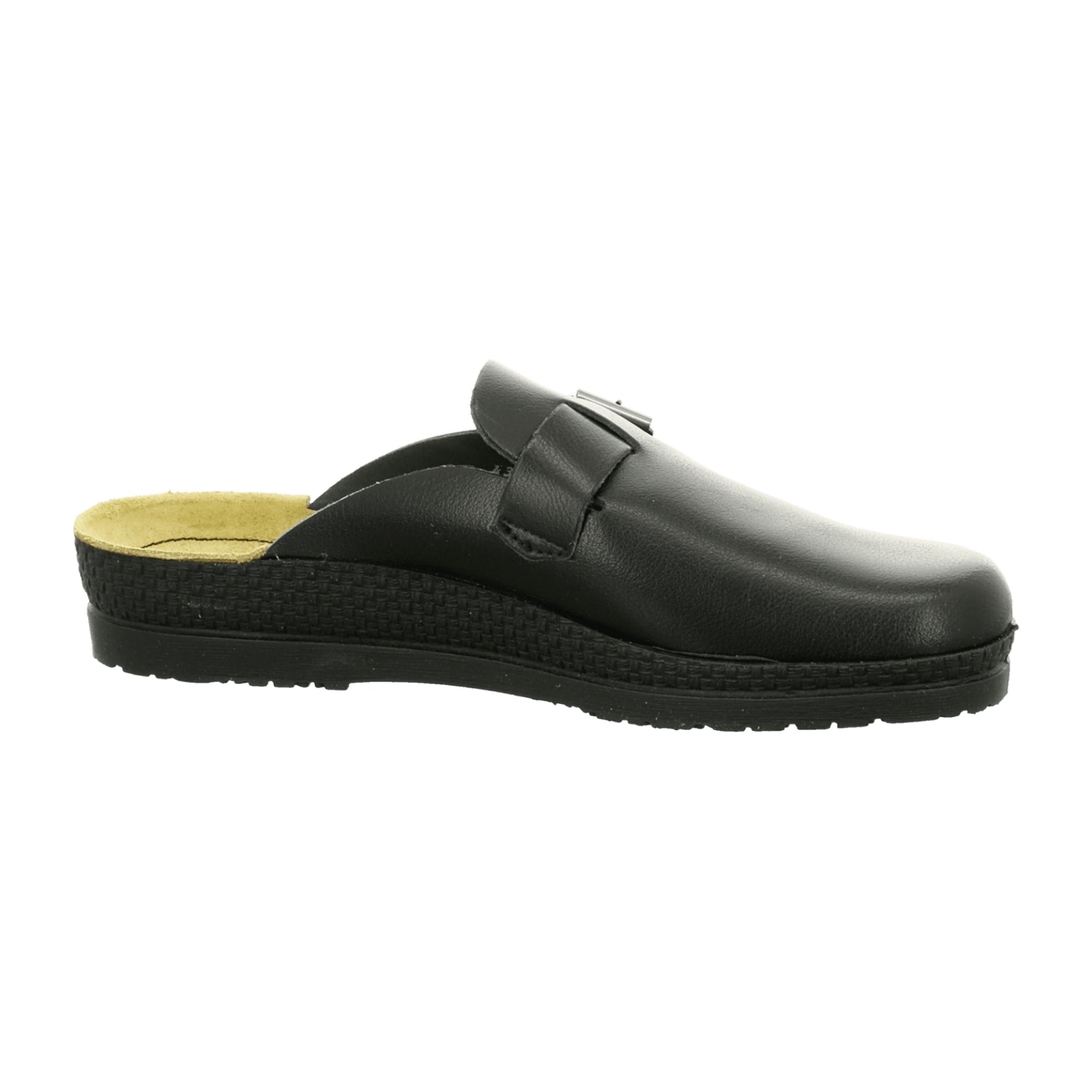 Rohde Black Leather Clogs for Men Slip-On Comfortable Spring Summer Shoes