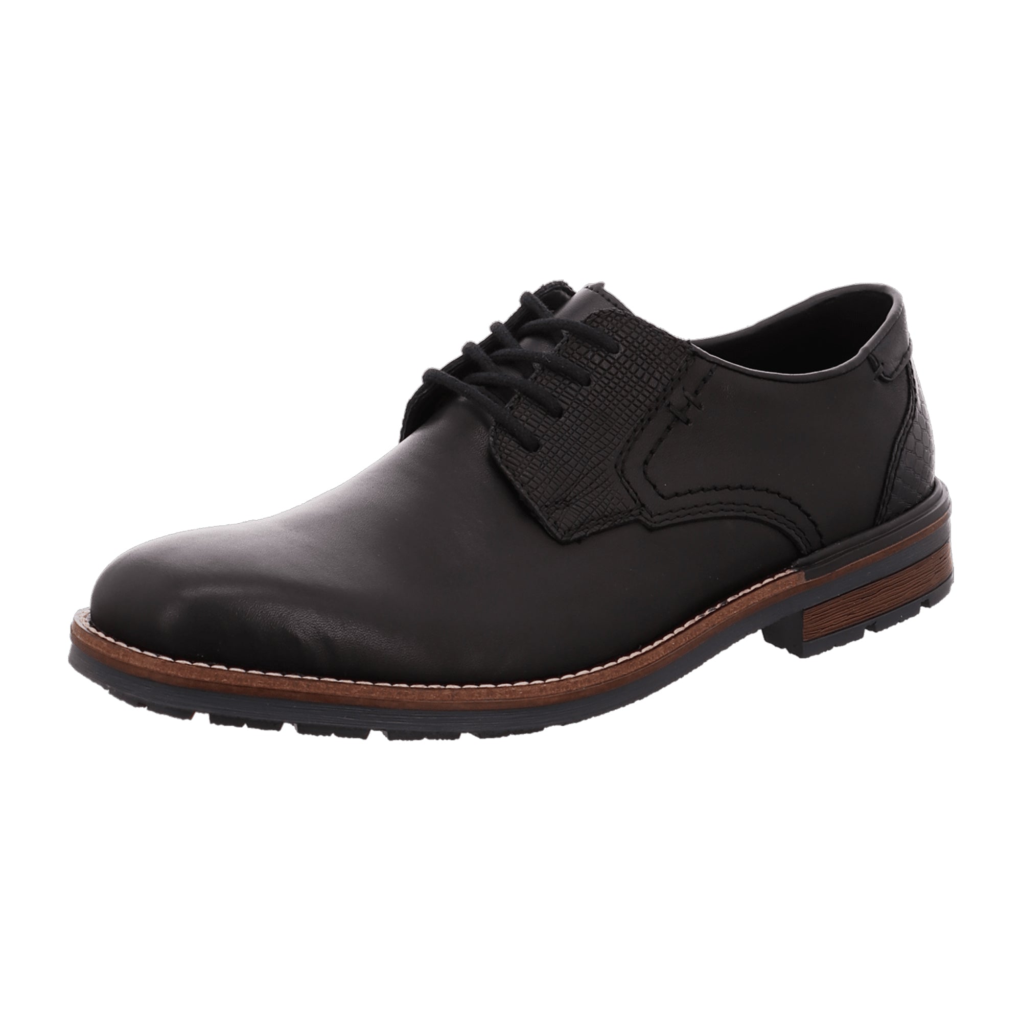 Rieker B1321 Black Men's Lace-Up Shoes Leather Comfort Flexible Sole