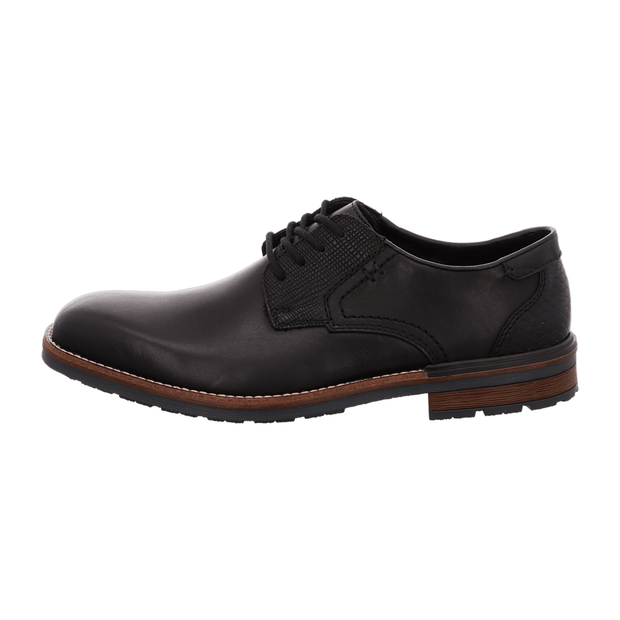 Rieker B1321 Black Men's Lace-Up Shoes Leather Comfort Flexible Sole