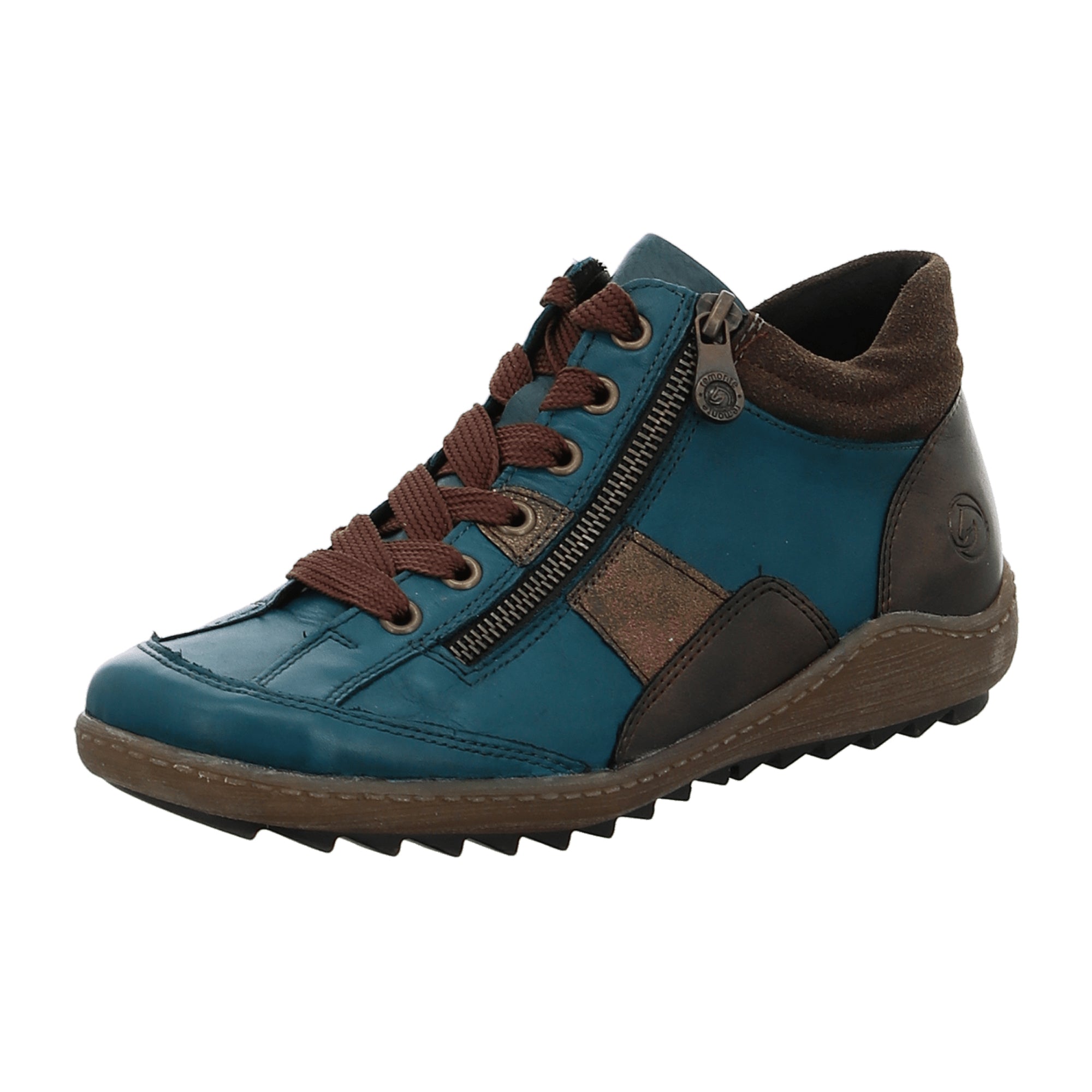 Remonte Women's Blue Lace-Up Ankle Boots with Warm Lining
