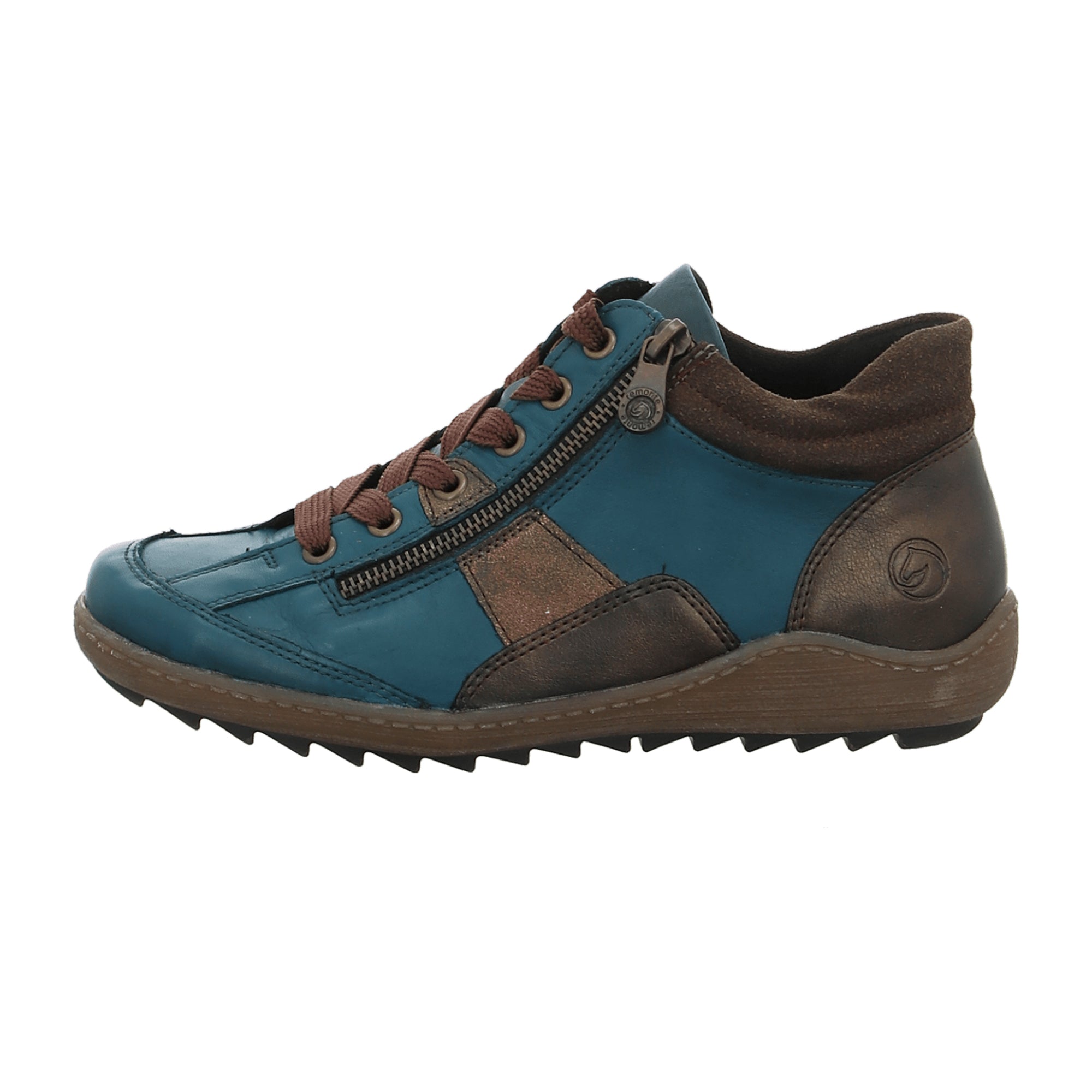 Remonte Women's Blue Lace-Up Ankle Boots with Warm Lining