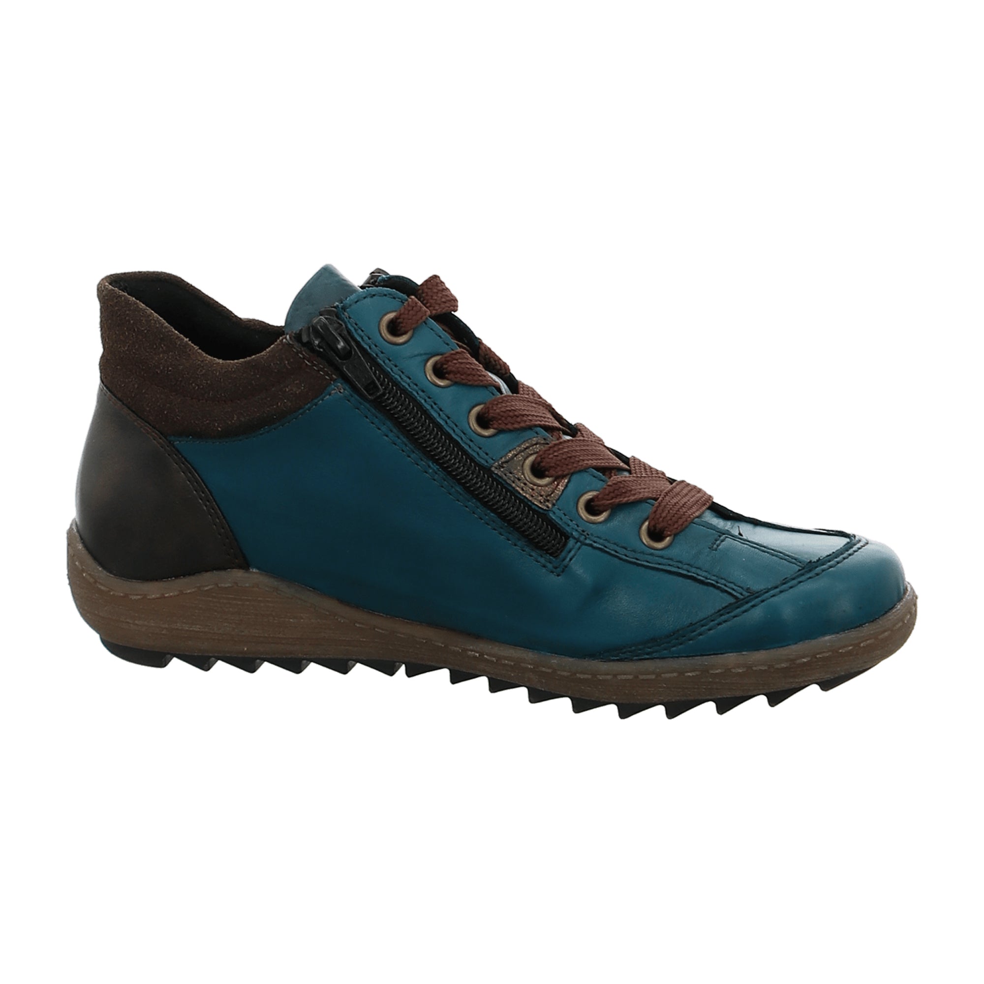 Remonte Women's Blue Lace-Up Ankle Boots with Warm Lining