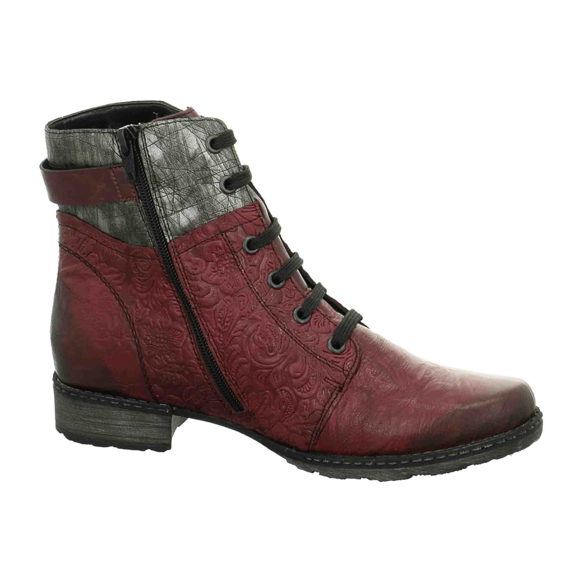 Red Remonte D4379 Women's Ankle Boots Leather Synthetic Combo Lace-Up