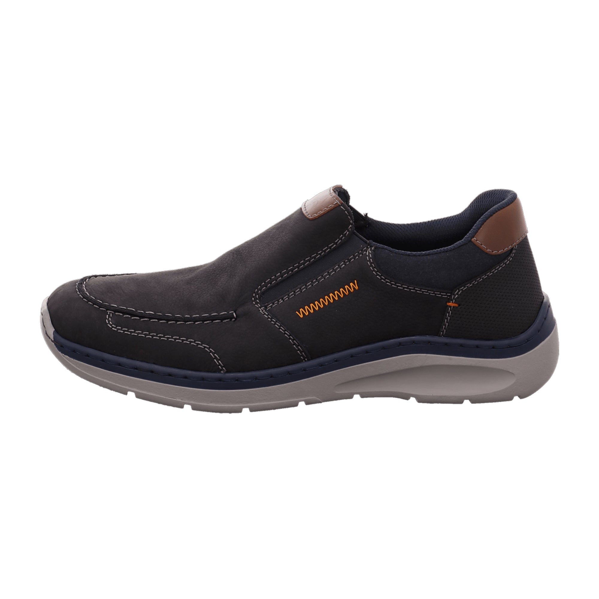 Rieker Comfortable Blue Slip-On Shoes for Men with Flexible Sole and Cushioned Insole